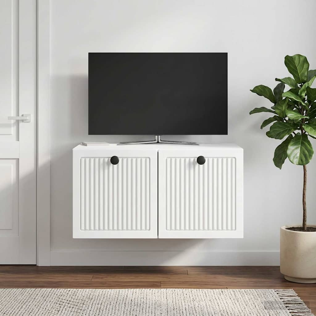 Meuble TV mural Blanc 59,5 x 41 x 30 cm Bois d'ingénierie - XIOS