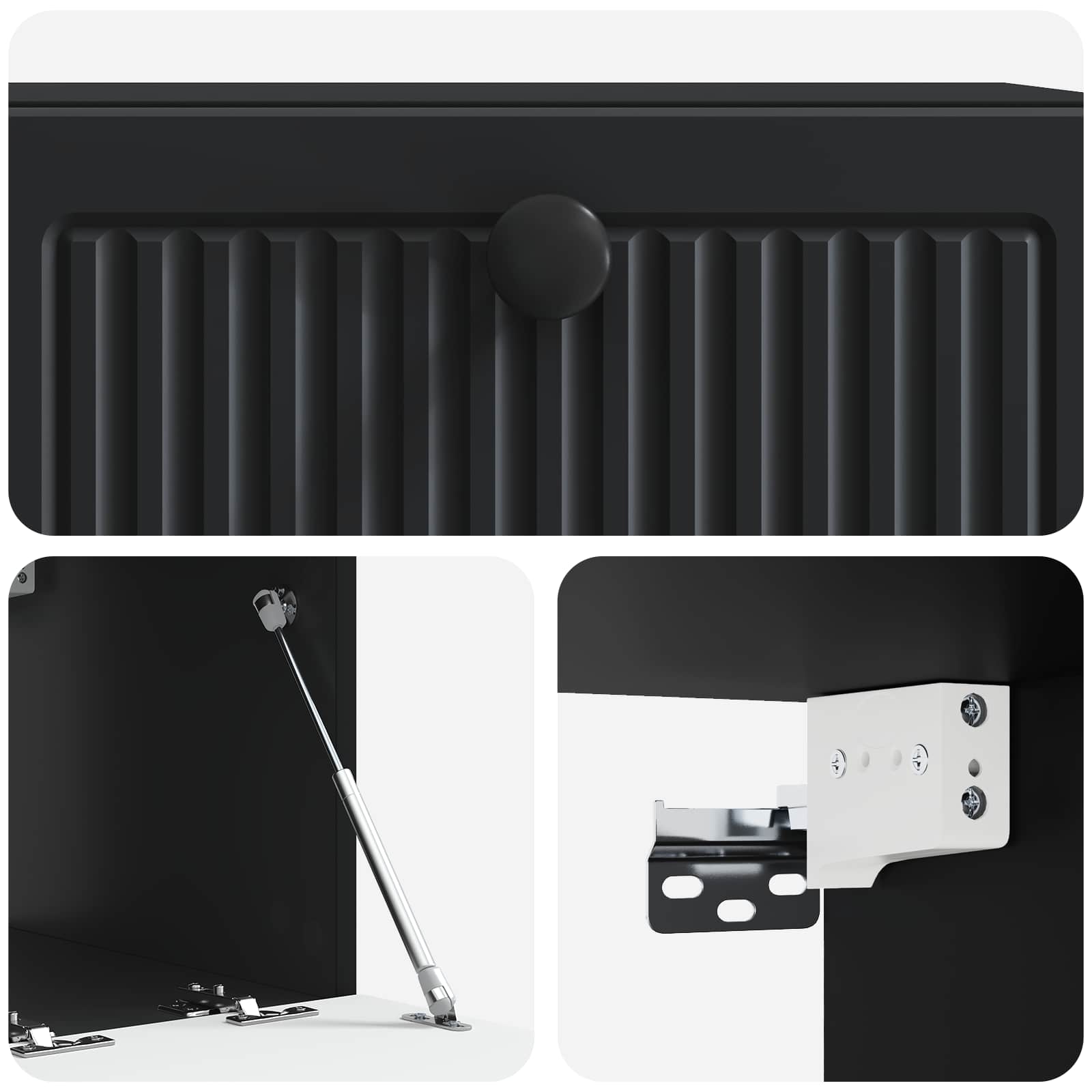 Meuble TV mural Noir 59,5 x 41 x 30 cm Bois d'ingénierie - XIOS