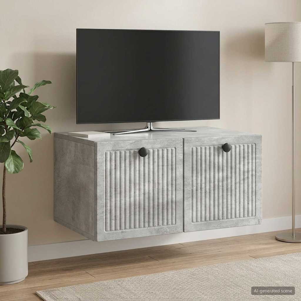 Meuble TV mural Gris béton 59,5 x 41 x 30 cm Bois d'ingénierie - XIOS
