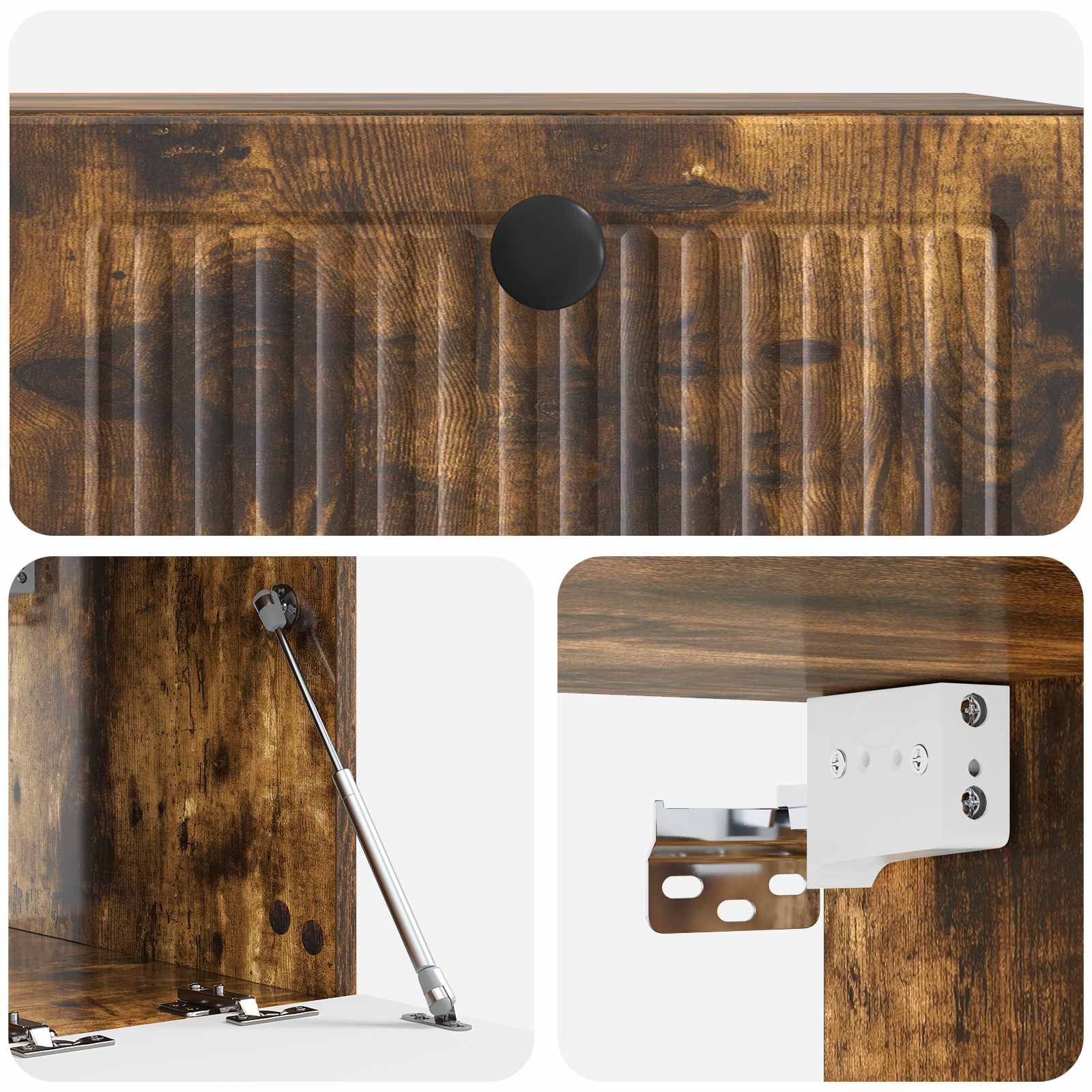 Meuble TV mural Chêne fumé 59,5 x 41 x 30 cm Bois d'ingénierie - XIOS