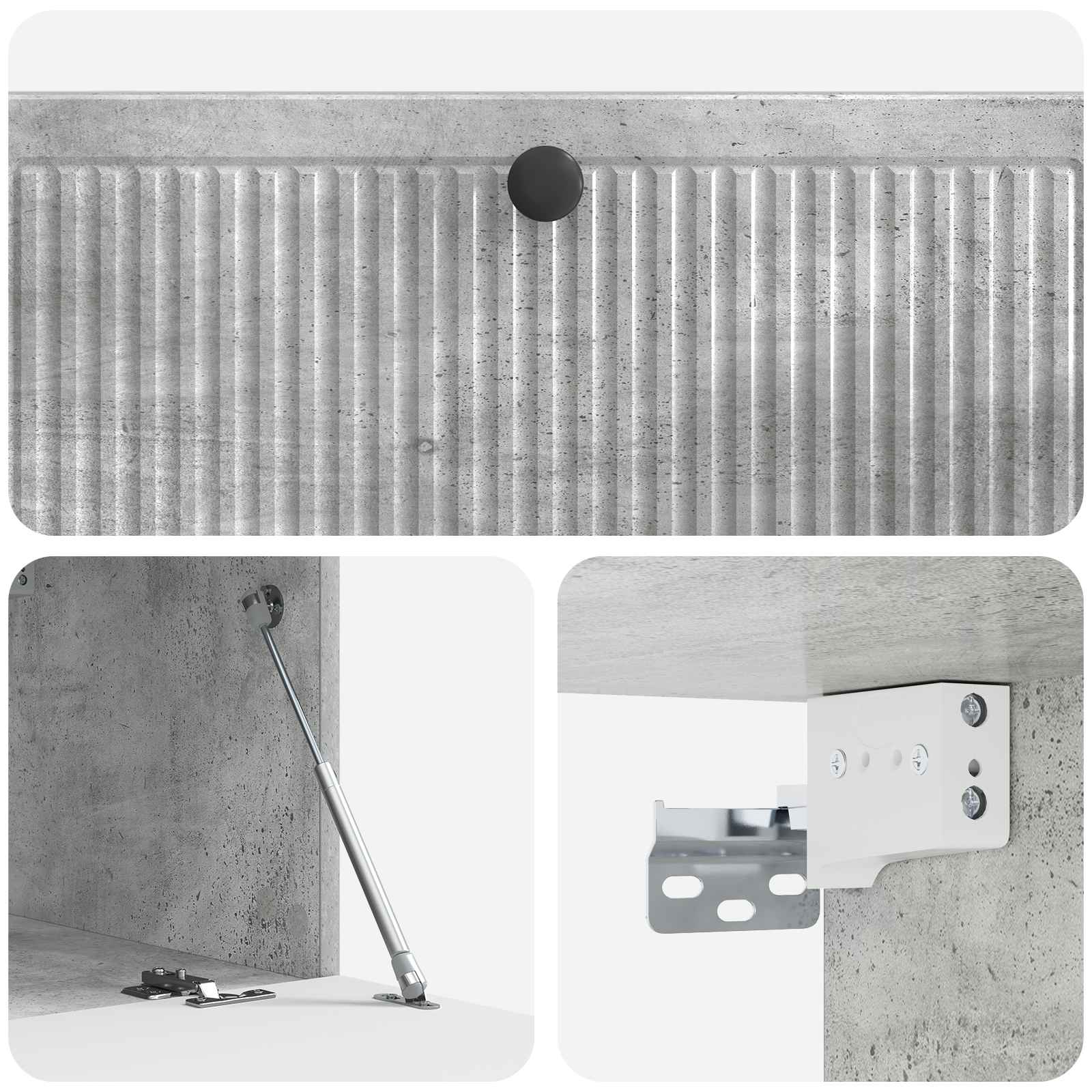 Meuble TV mural Gris béton 98 x 41 x 30 cm Bois d'ingénierie - XIOS