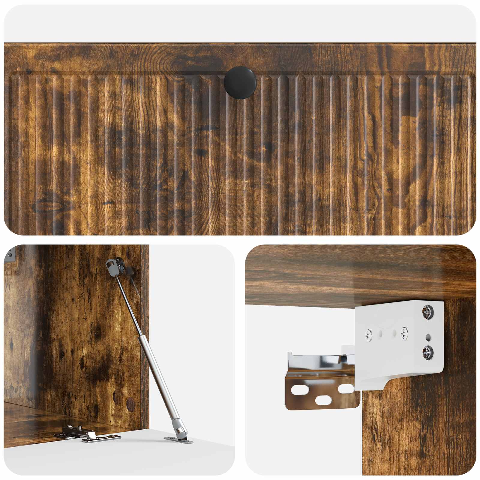 Meuble TV mural Chêne fumé 98 x 41 x 30 cm Bois d'ingénierie - XIOS