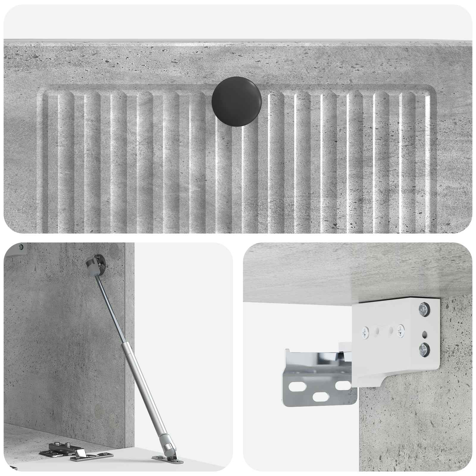 Meuble TV mural Gris béton 59,5 x 31 x 30 cm Bois d'ingénierie - XIOS