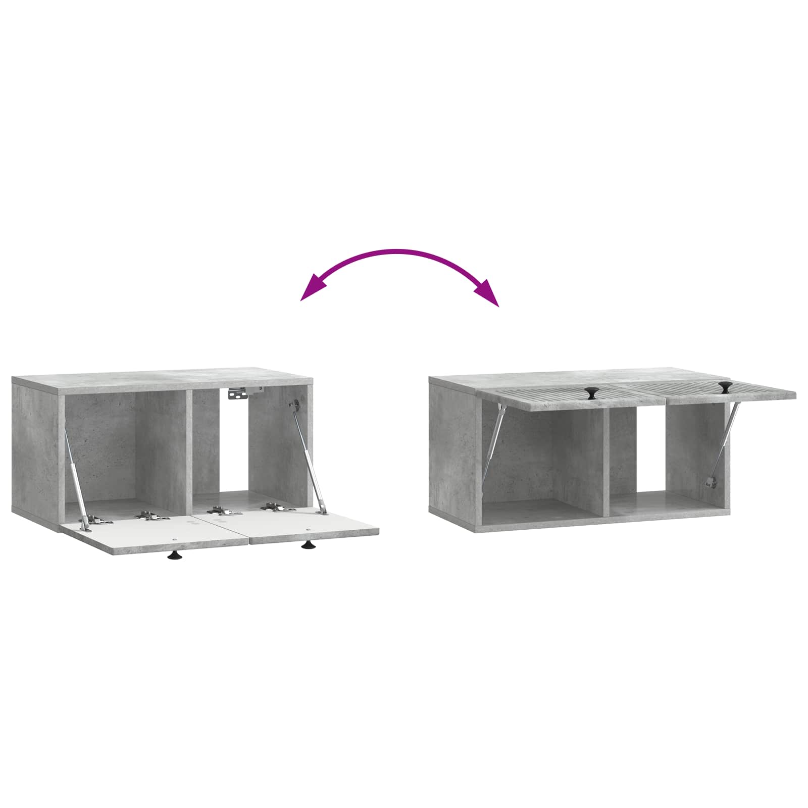 Meuble TV mural Gris béton 59,5 x 31 x 30 cm Bois d'ingénierie - XIOS