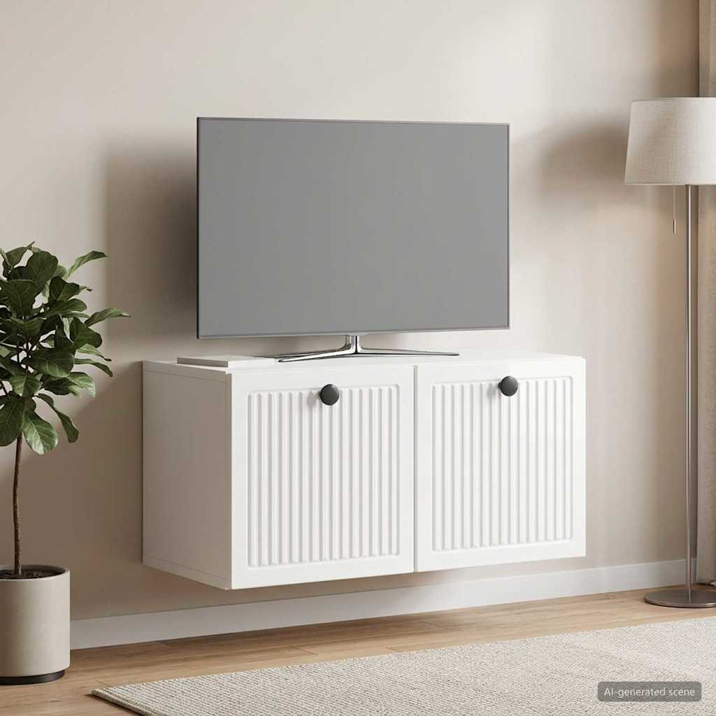 Meuble TV mural Montage mural Blanc brillant 59,5 x 31 x 30 cm - XIOS