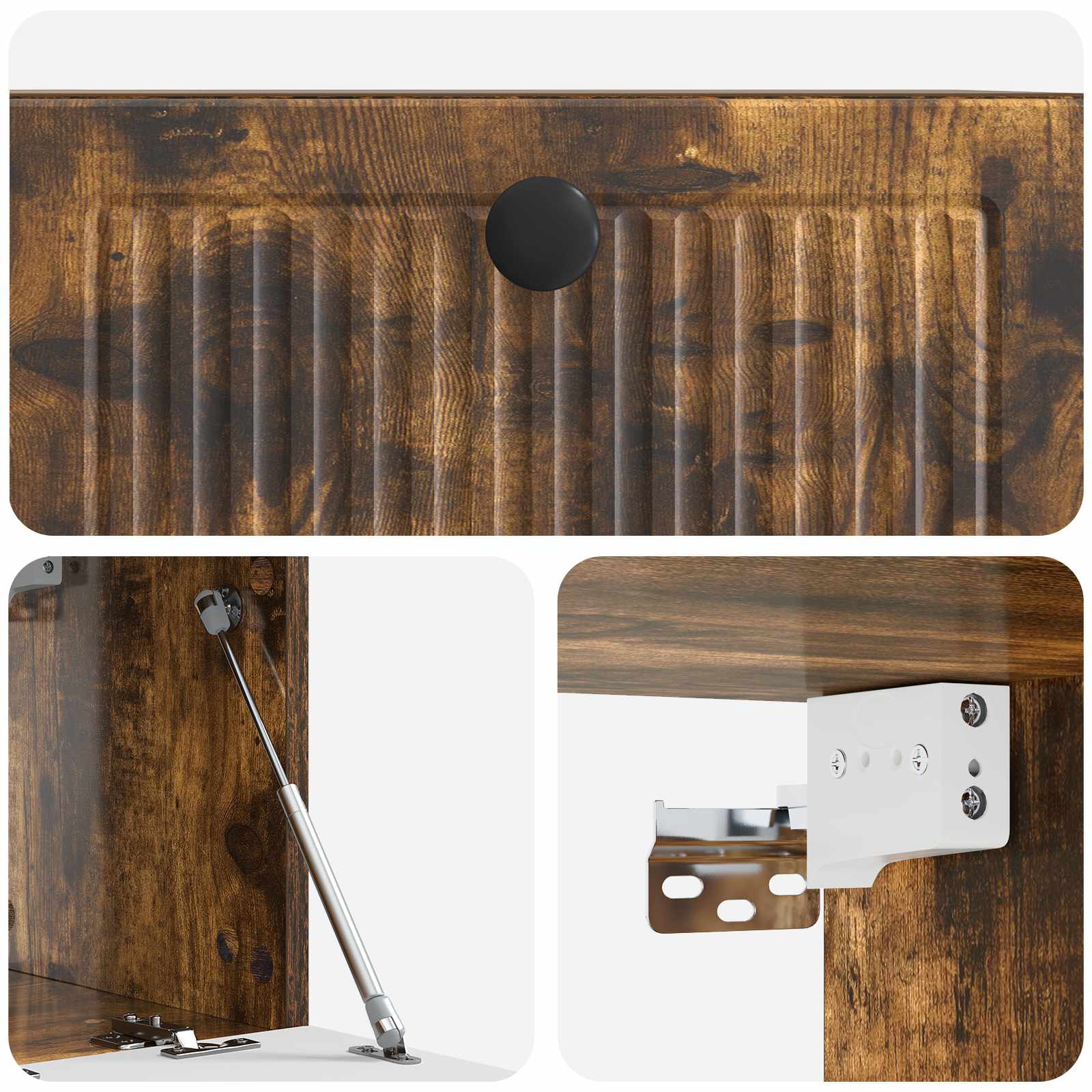 Meuble TV mural Chêne fumé 59,5 x 31 x 30 cm Bois d'ingénierie - XIOS