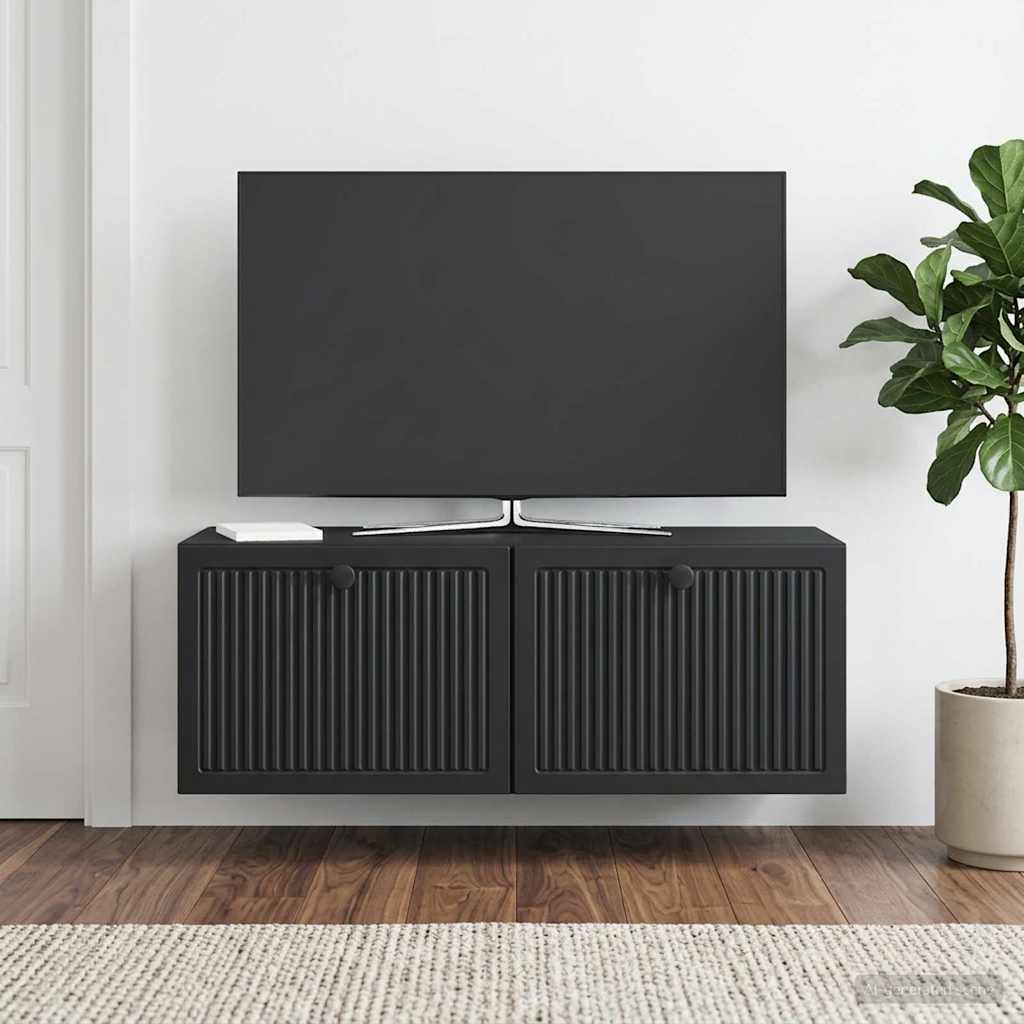 Meuble TV mural Noir 78,5 x 31 x 30 cm Bois d'ingénierie - XIOS
