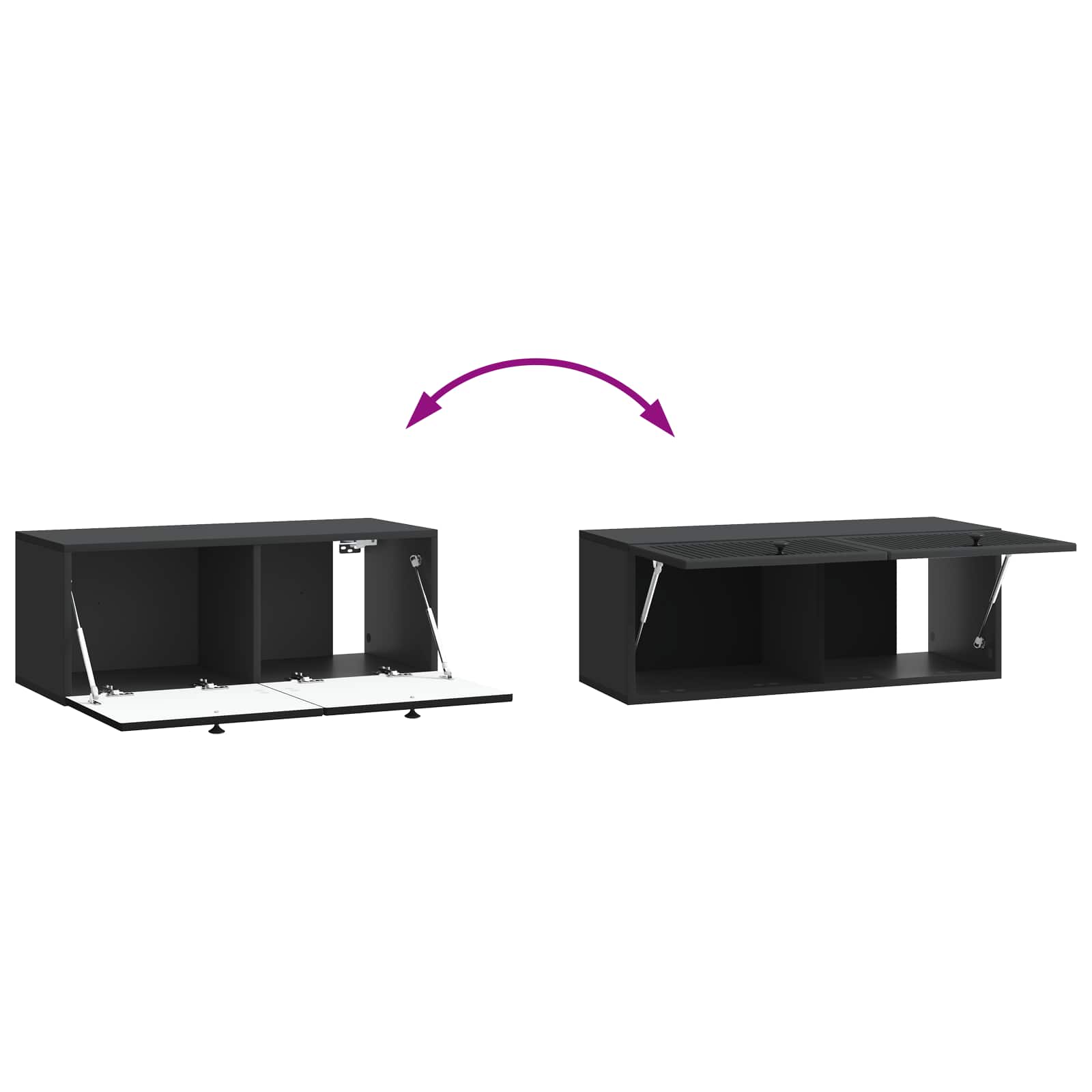 Meuble TV mural Noir 78,5 x 31 x 30 cm Bois d'ingénierie - XIOS