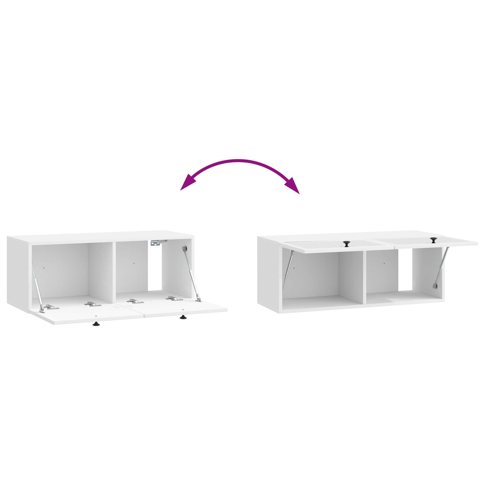 Meuble TV mural Montage mural Blanc brillant 78,5 x 31 x 30 cm - XIOS