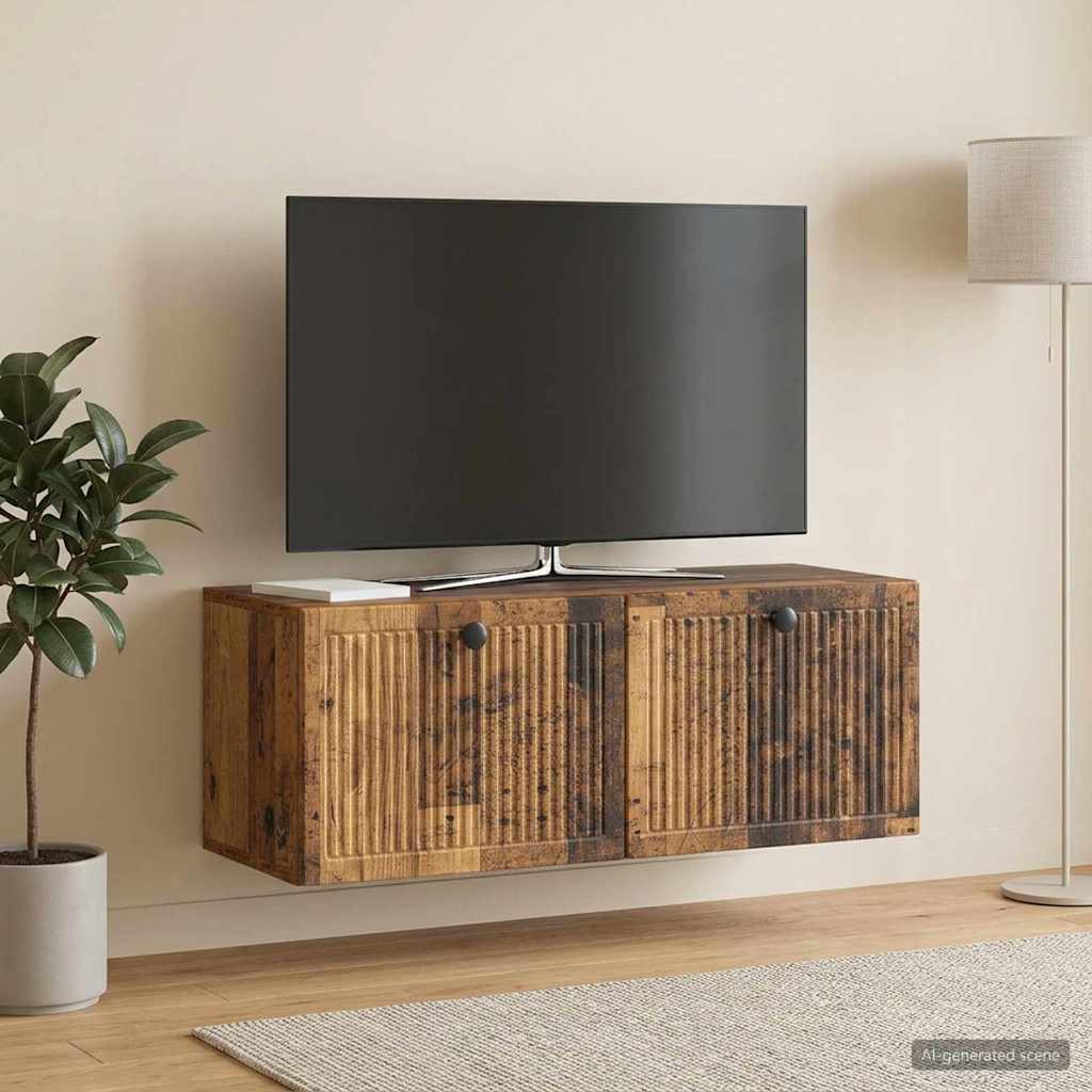 Meuble TV mural Bois ancien 78,5 x 31 x 30 cm Bois d'ingénierie - XIOS