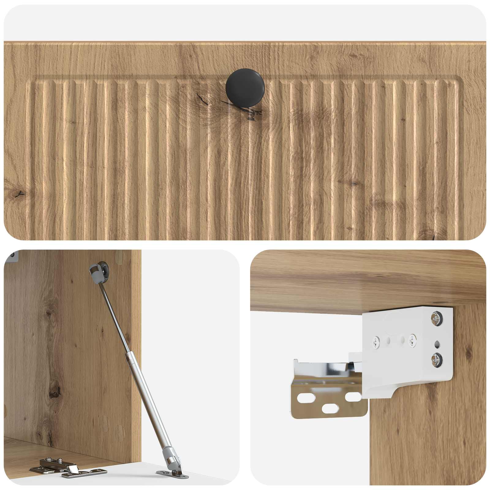 Meuble TV mural 78,5 x 31 x 30 cm Chêne artisanal - XIOS