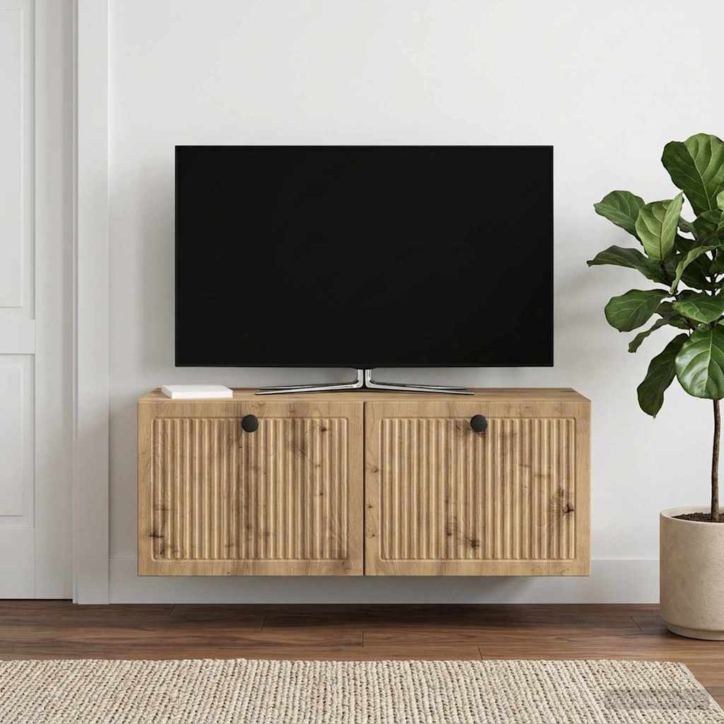Meuble TV mural 78,5 x 31 x 30 cm Chêne artisanal - XIOS