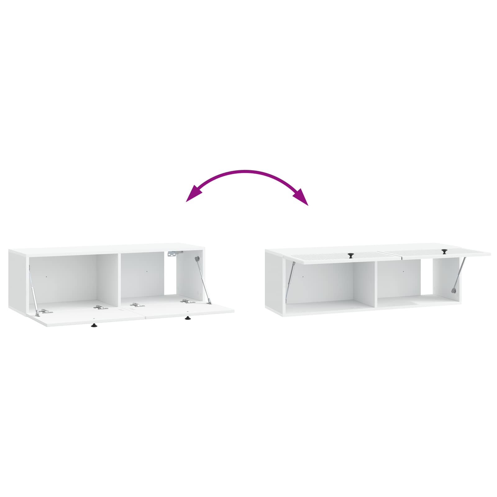 Meuble TV mural Blanc 98 x 31 x 30 cm Bois d'ingénierie - XIOS