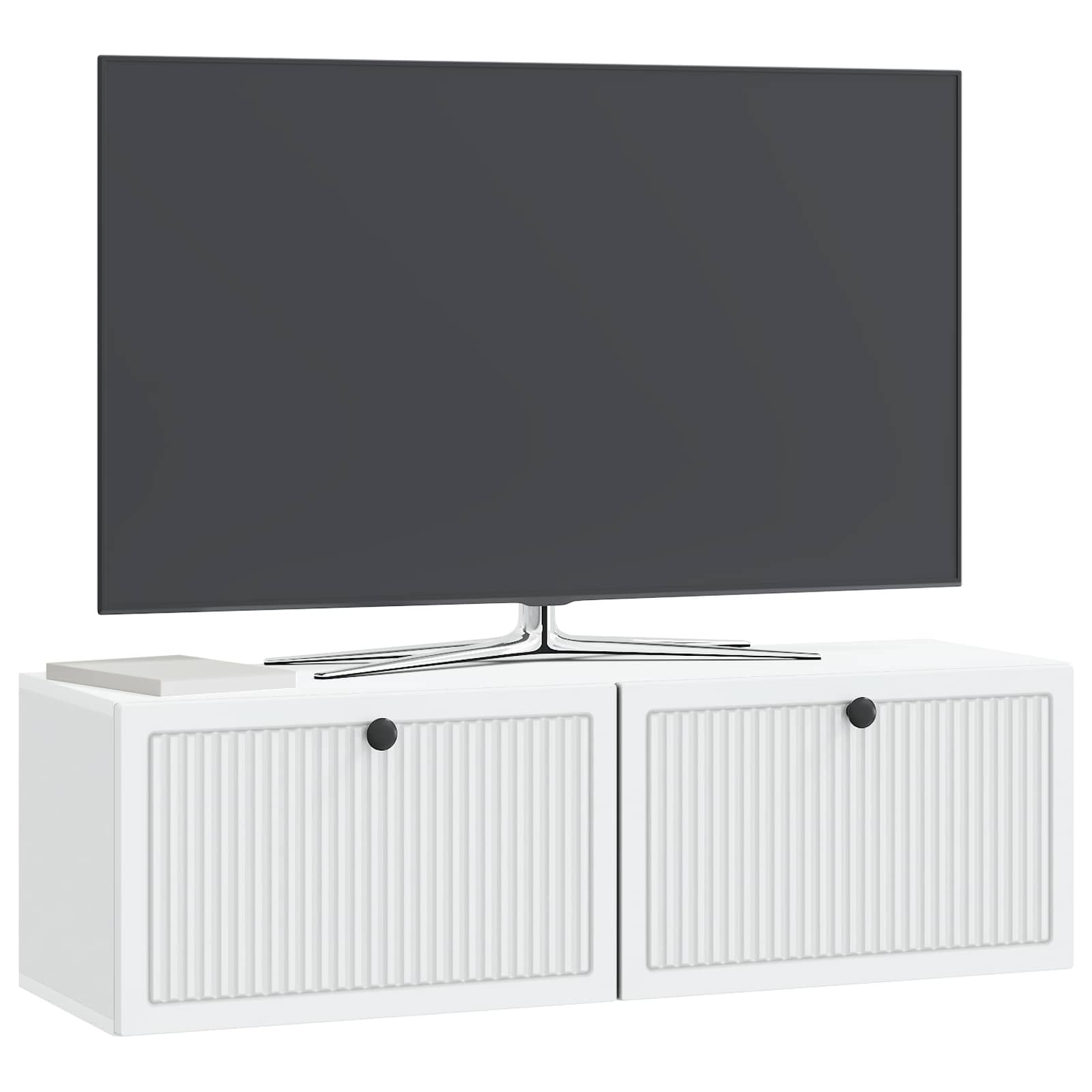 Meuble TV mural Blanc 98 x 31 x 30 cm Bois d'ingénierie - XIOS