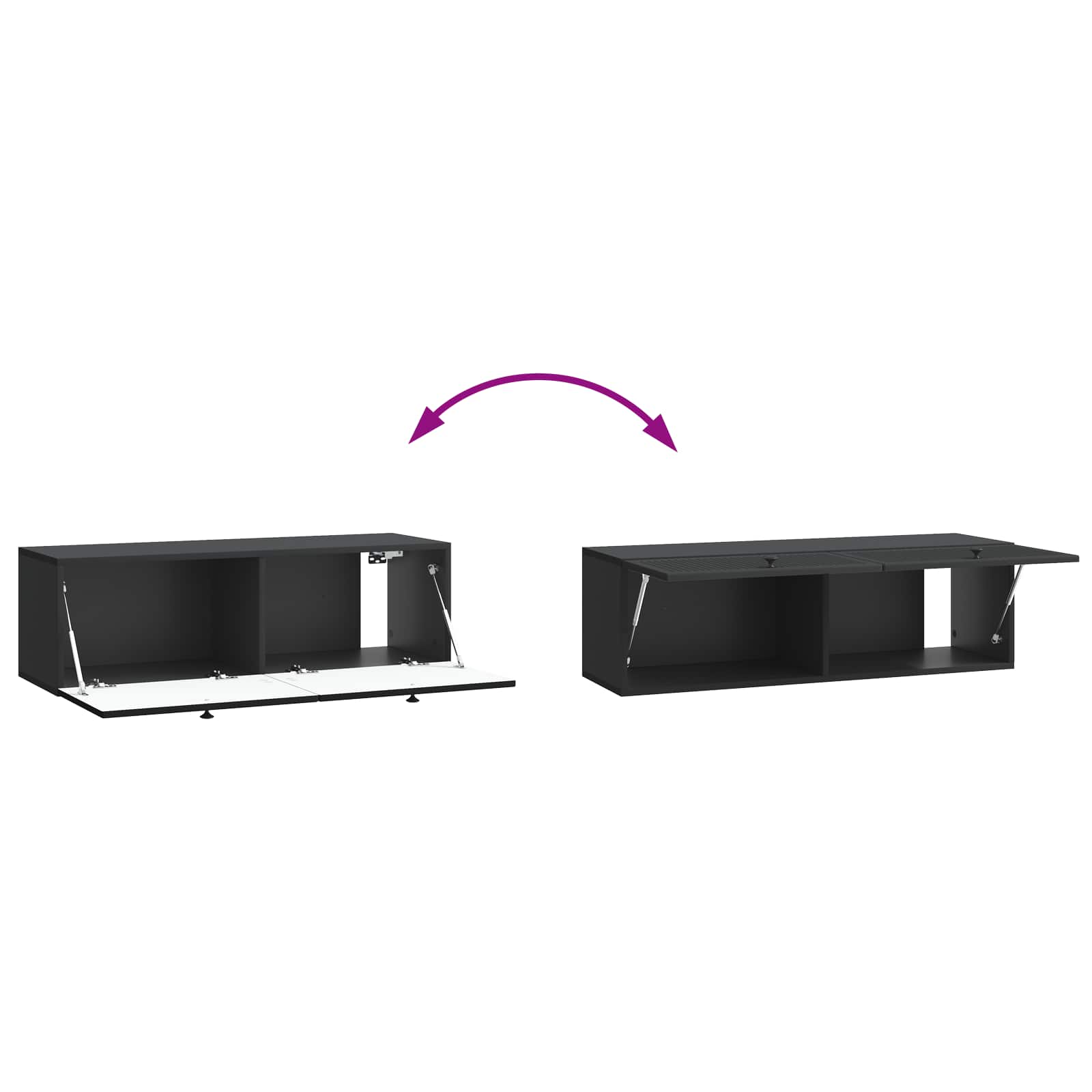 Meuble TV mural Noir 98 x 31 x 30 cm Bois d'ingénierie - XIOS