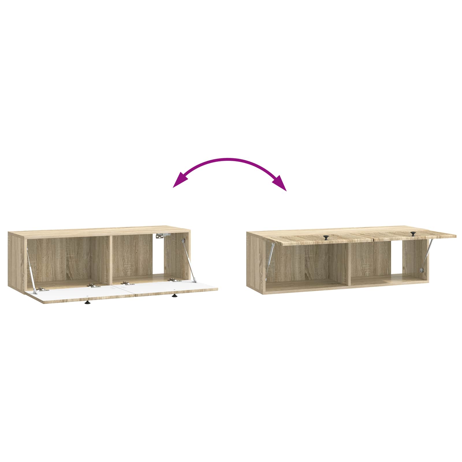 Meuble TV mural Chêne Sonoma 98 x 31 x 30 cm Bois d'ingénierie - XIOS