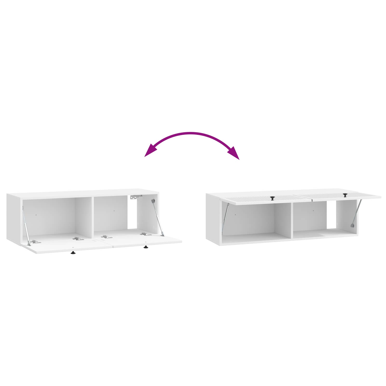 Meuble TV mural Montage mural Blanc brillant 98 x 31 x 30 cm - XIOS