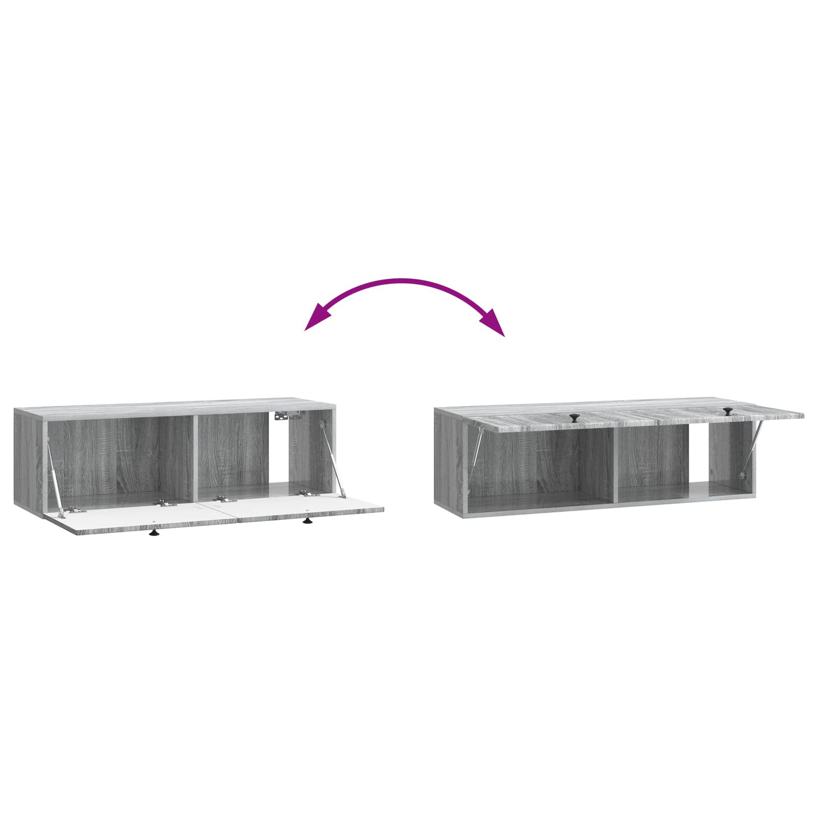 Meuble TV mural Sonoma gris 98 x 31 x 30 cm Bois d'ingénierie - XIOS