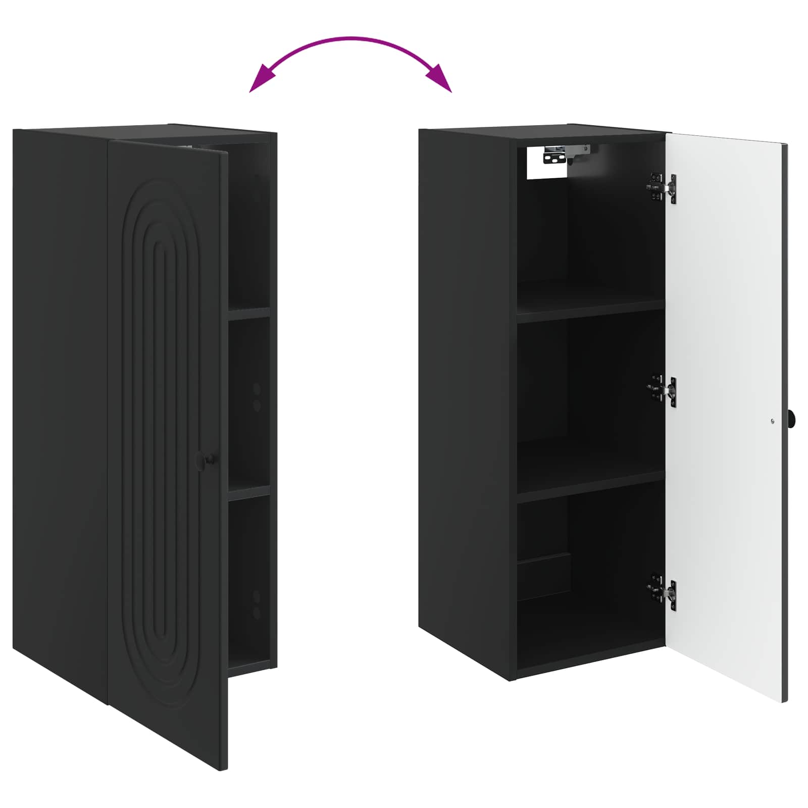 Armoire Murale Noir 33 x 34,5 x 90 cm Bois d'ingénierie - XIOS