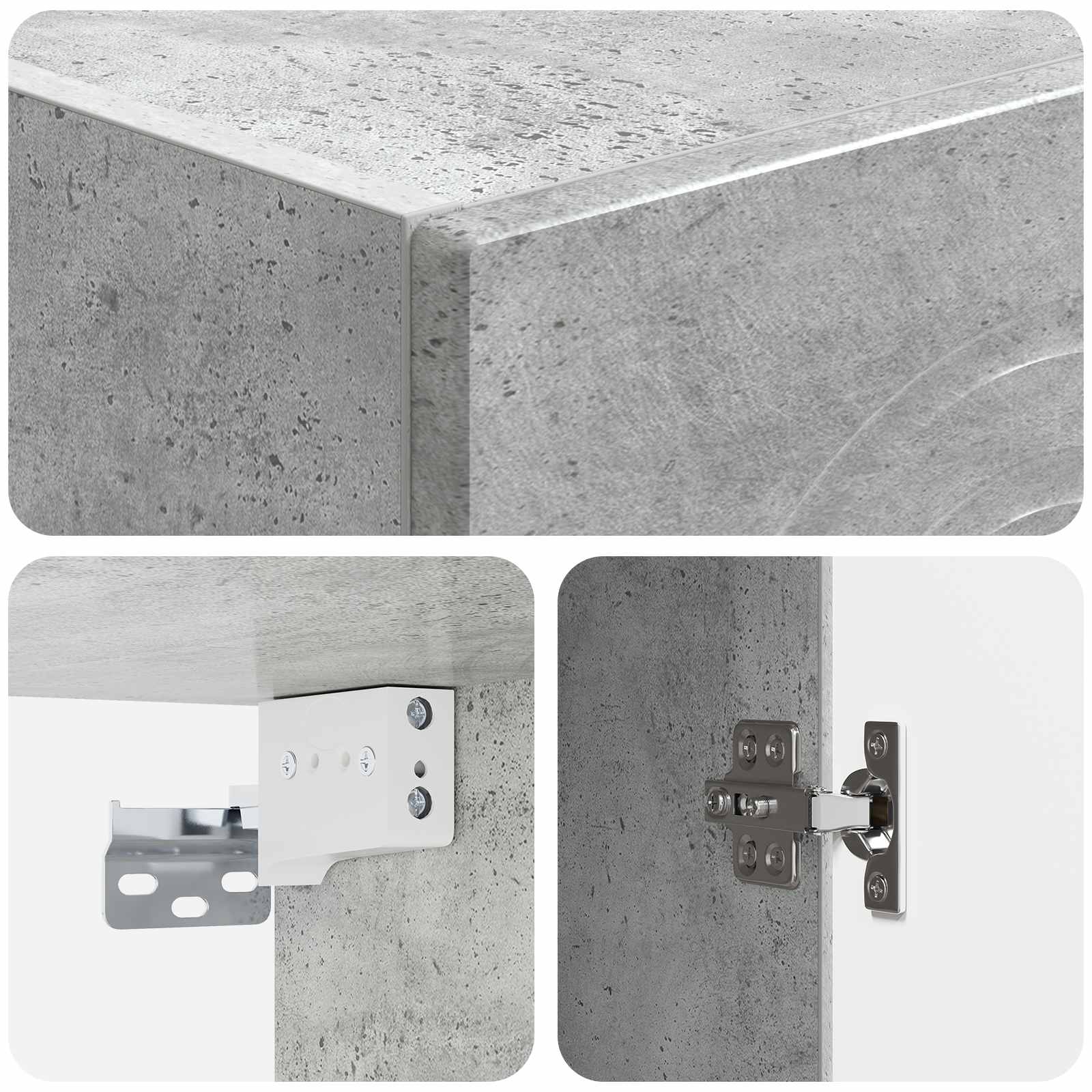 Armoire Murale Gris béton 33 x 34,5 x 90 cm Bois d'ingénierie - XIOS