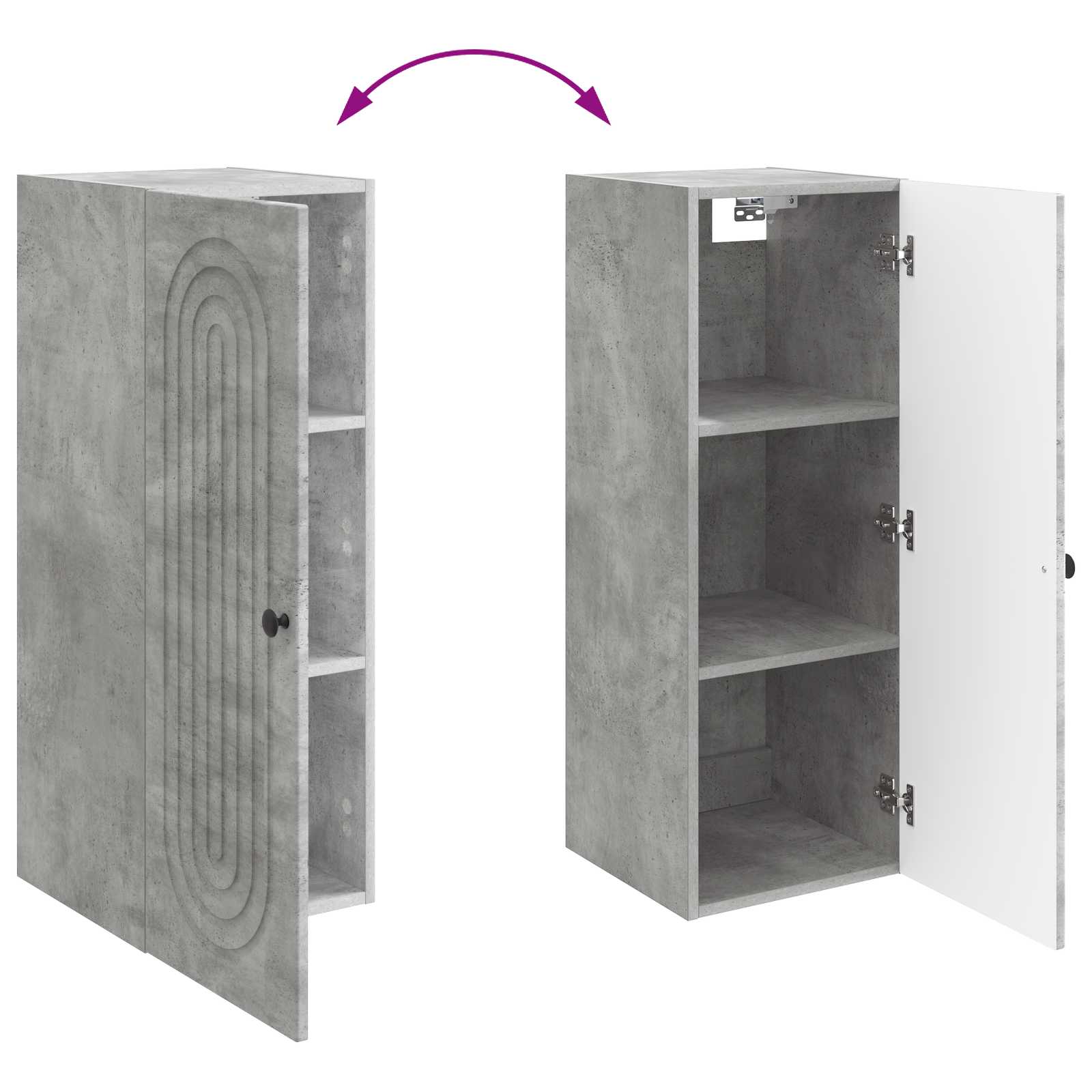 Armoire Murale Gris béton 33 x 34,5 x 90 cm Bois d'ingénierie - XIOS