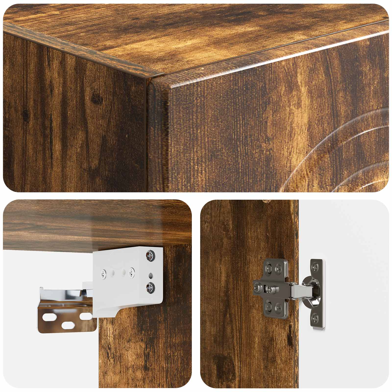 Armoire Murale Chêne fumé 33 x 34,5 x 90 cm Bois d'ingénierie - XIOS