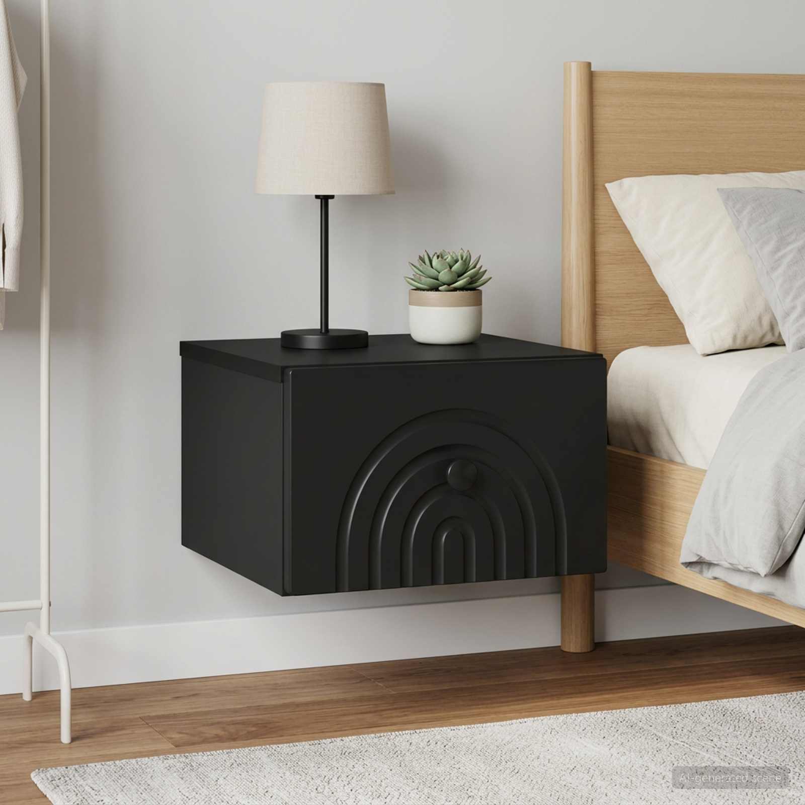Cabinet de chevet mural 2 pcs Noir 33 x 34,5 x 20 cm - XIOS
