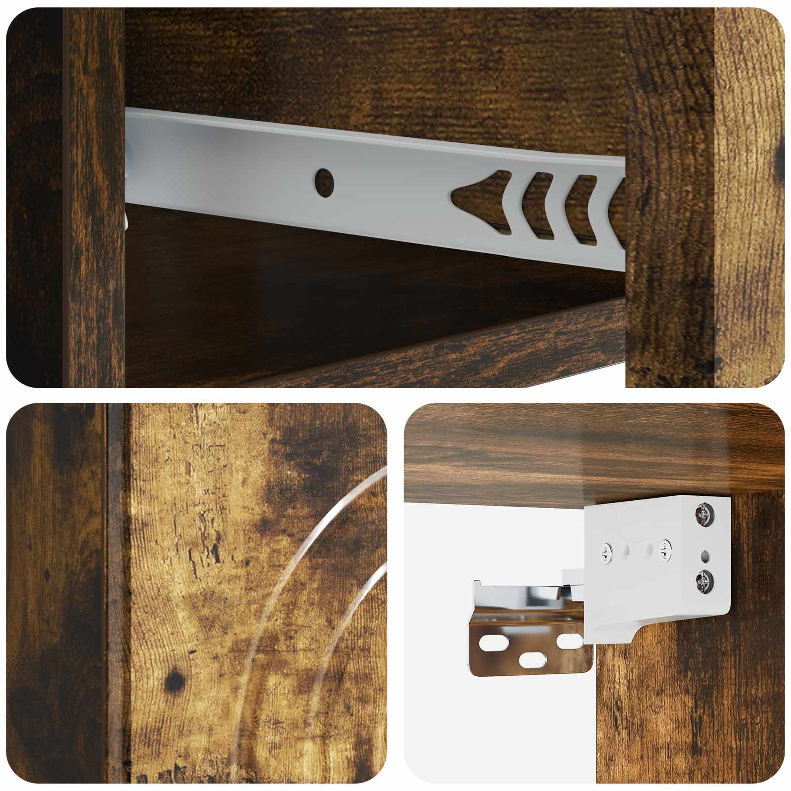 Cabinet de chevet mural 2 pcs Chêne fumé 33 x 34,5 x 20 cm - XIOS