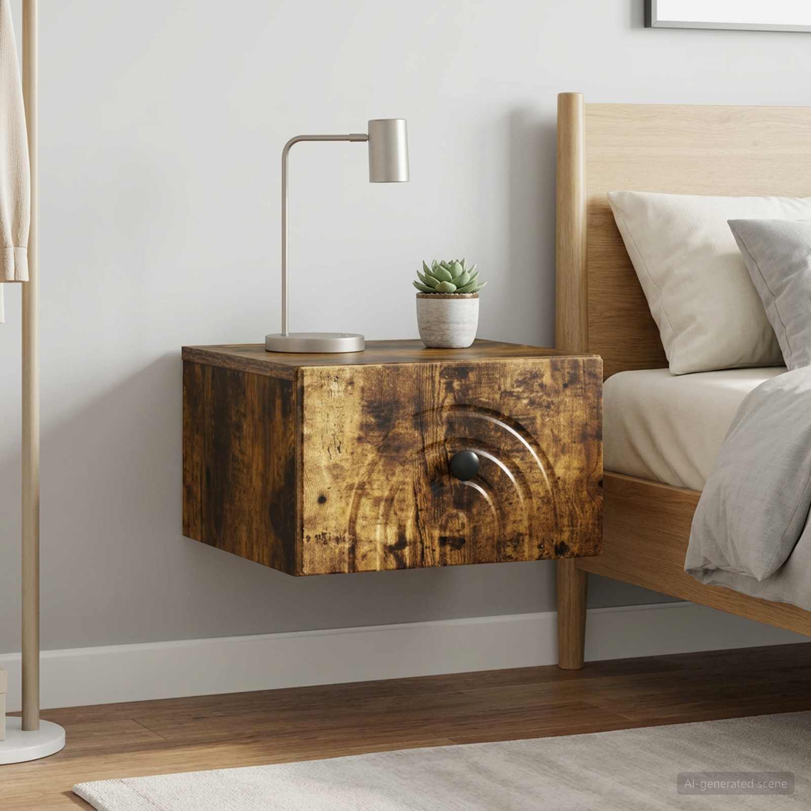 Cabinet de chevet mural 2 pcs Chêne fumé 33 x 34,5 x 20 cm - XIOS