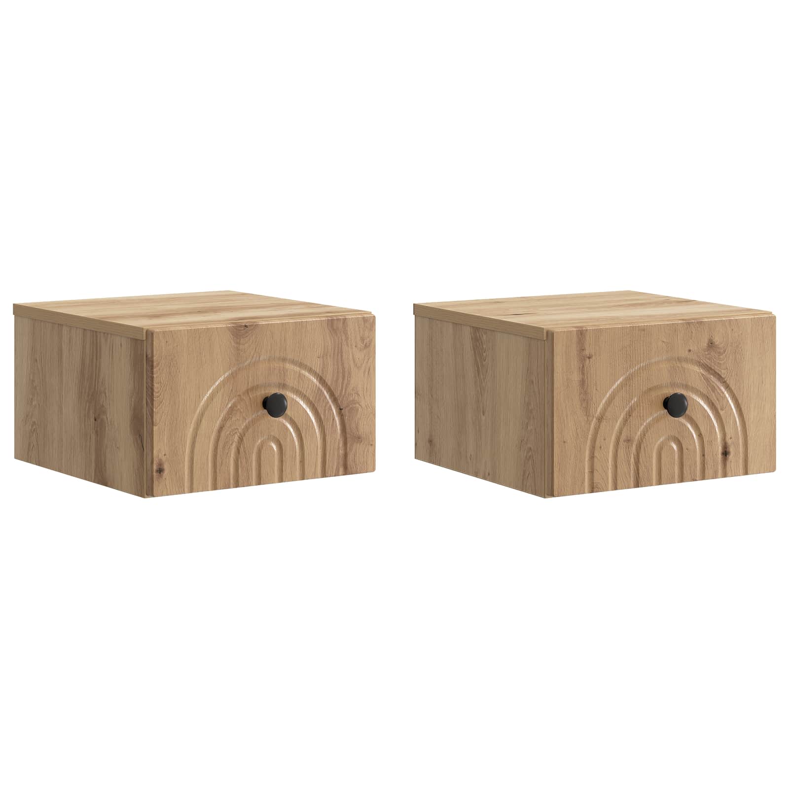 Cabinet de chevet mural 2 pcs Chêne artisanal 33 x 34,5 x 20 cm - XIOS
