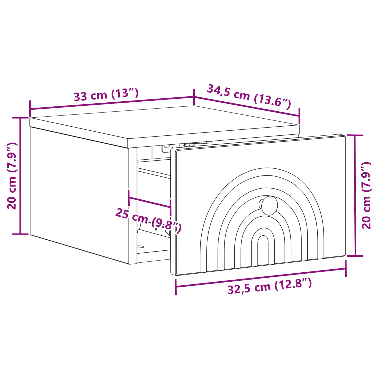 Cabinet de chevet mural 2 pcs Chêne artisanal 33 x 34,5 x 20 cm - XIOS