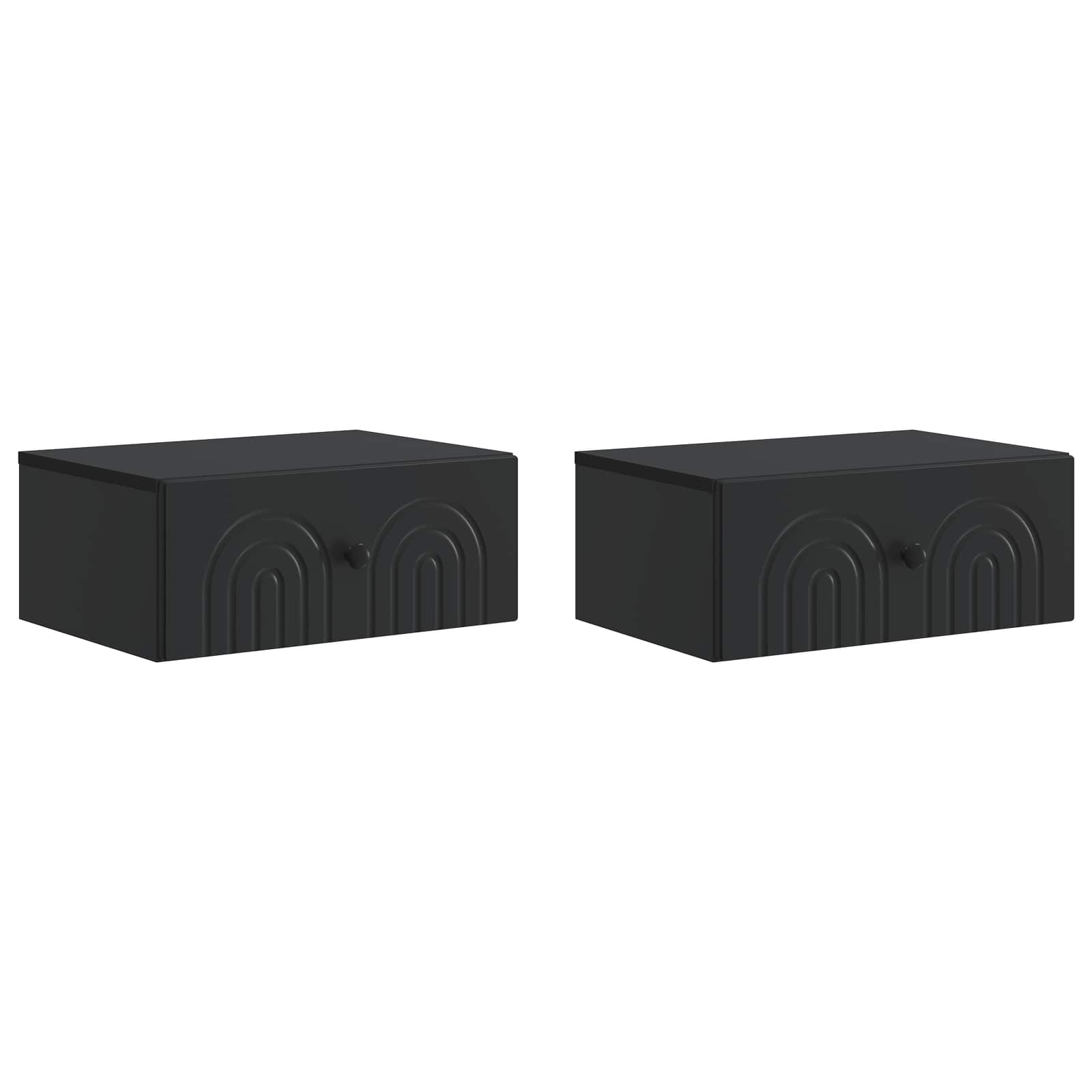 Cabinet de chevet mural 2 pcs Noir 49 x 34,5 x 20 cm - XIOS