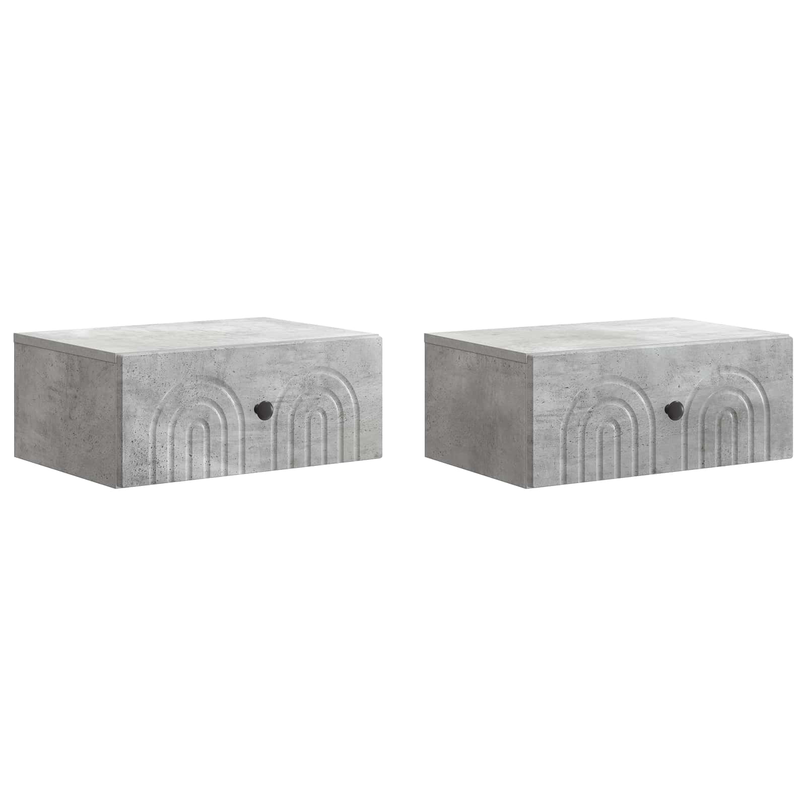 Cabinet de chevet mural 2 pcs Gris béton 49 x 34,5 x 20 cm - XIOS