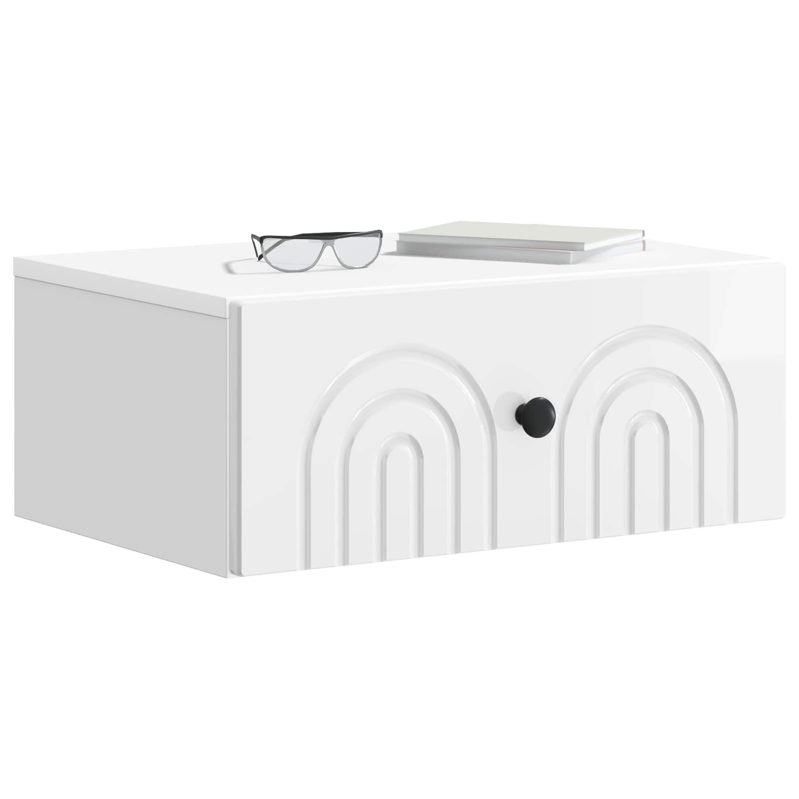 Cabinet de chevet mural Blanc brillant 49 x 34,5 x 20 cm - XIOS