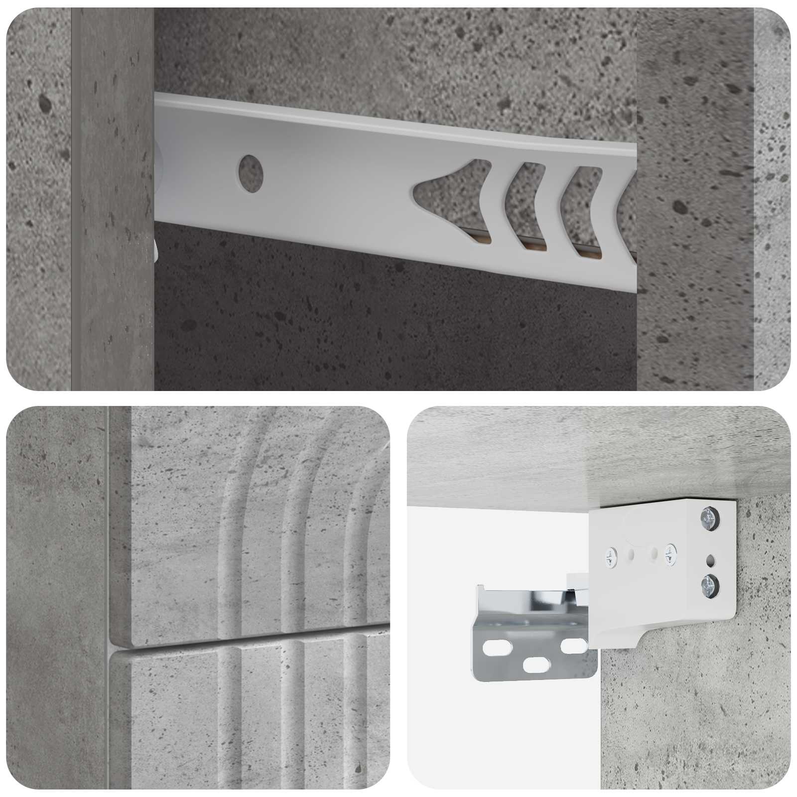 Cabinet de chevet mural 2 pcs Gris béton 33 x 34,5 x 40 cm - XIOS