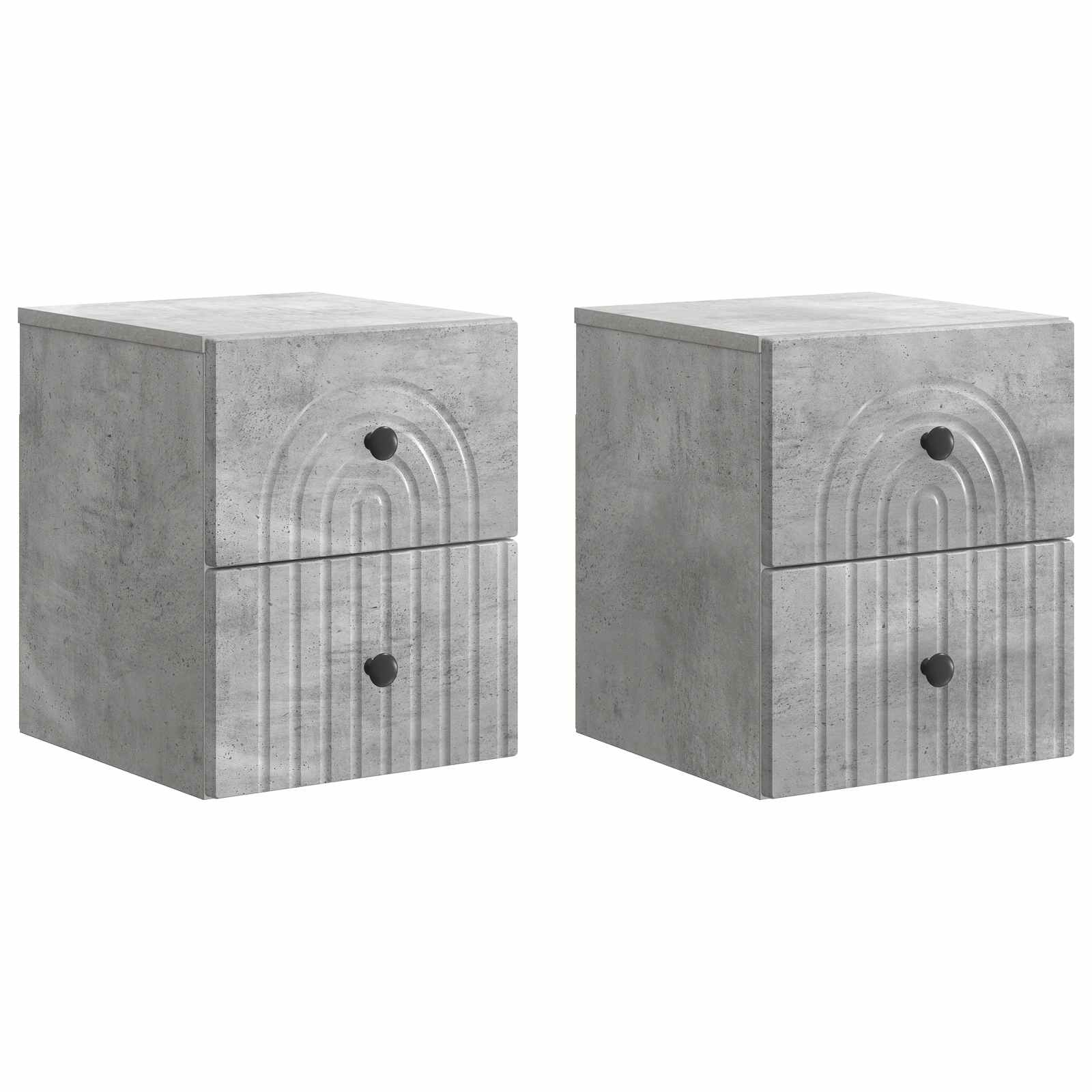 Cabinet de chevet mural 2 pcs Gris béton 33 x 34,5 x 40 cm - XIOS