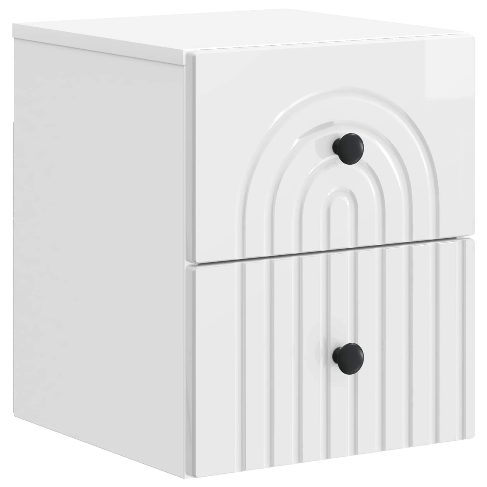 Cabinet de chevet mural 2 pcs Blanc brillant 33 x 34,5 x 40 cm - XIOS