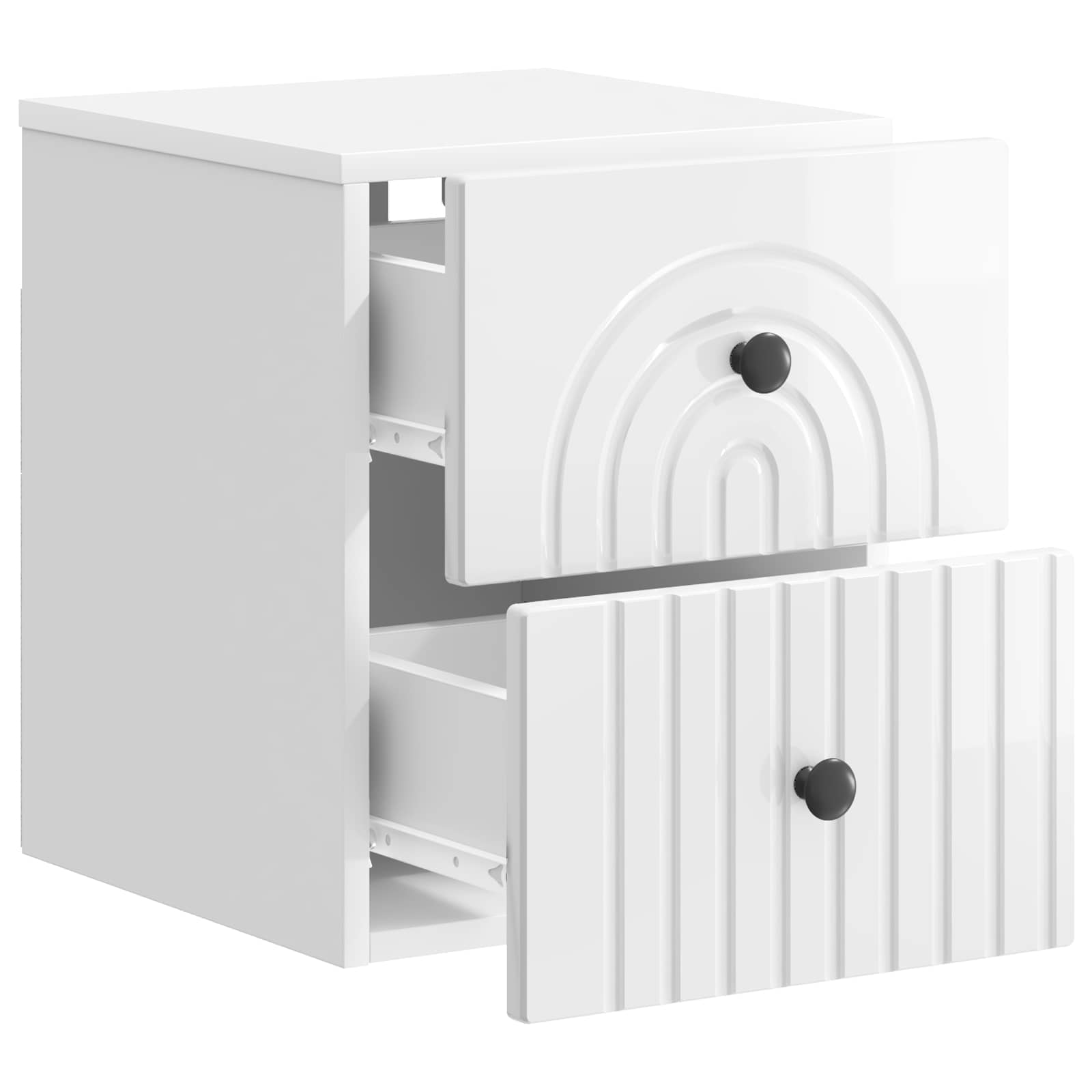 Cabinet de chevet mural 2 pcs Blanc brillant 33 x 34,5 x 40 cm - XIOS