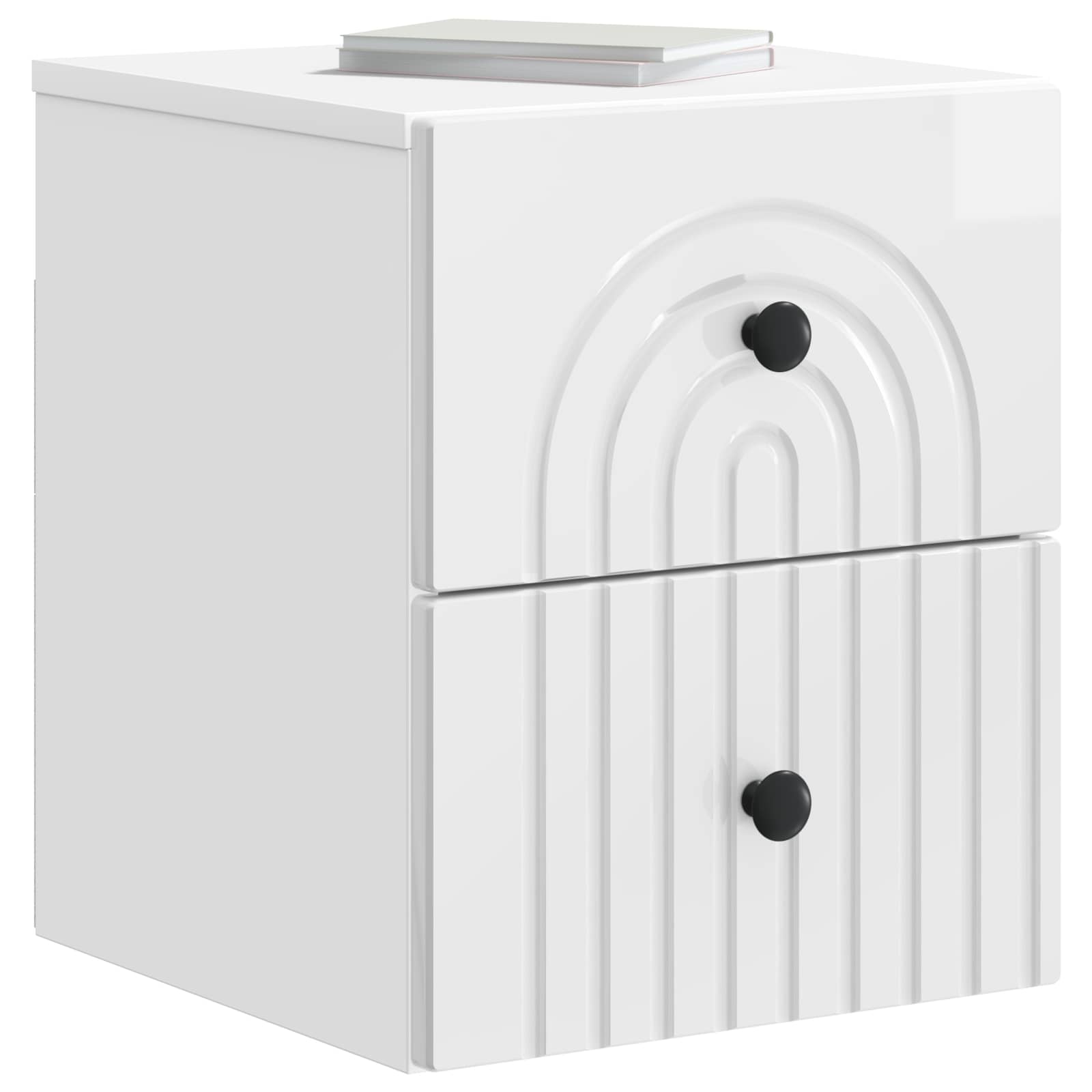 Cabinet de chevet mural 2 pcs Blanc brillant 33 x 34,5 x 40 cm - XIOS