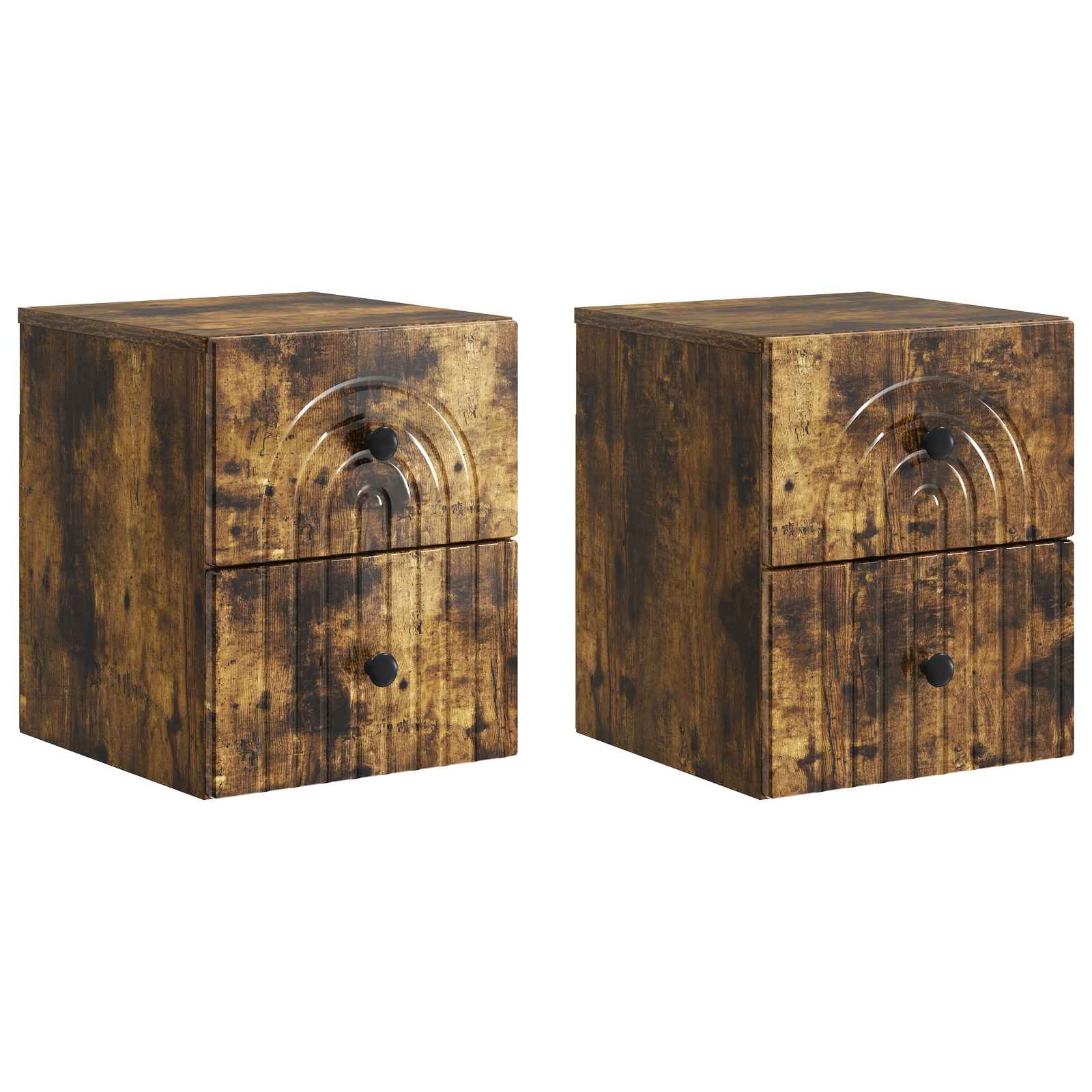 Cabinet de chevet mural 2 pcs Chêne fumé 33 x 34,5 x 40 cm - XIOS