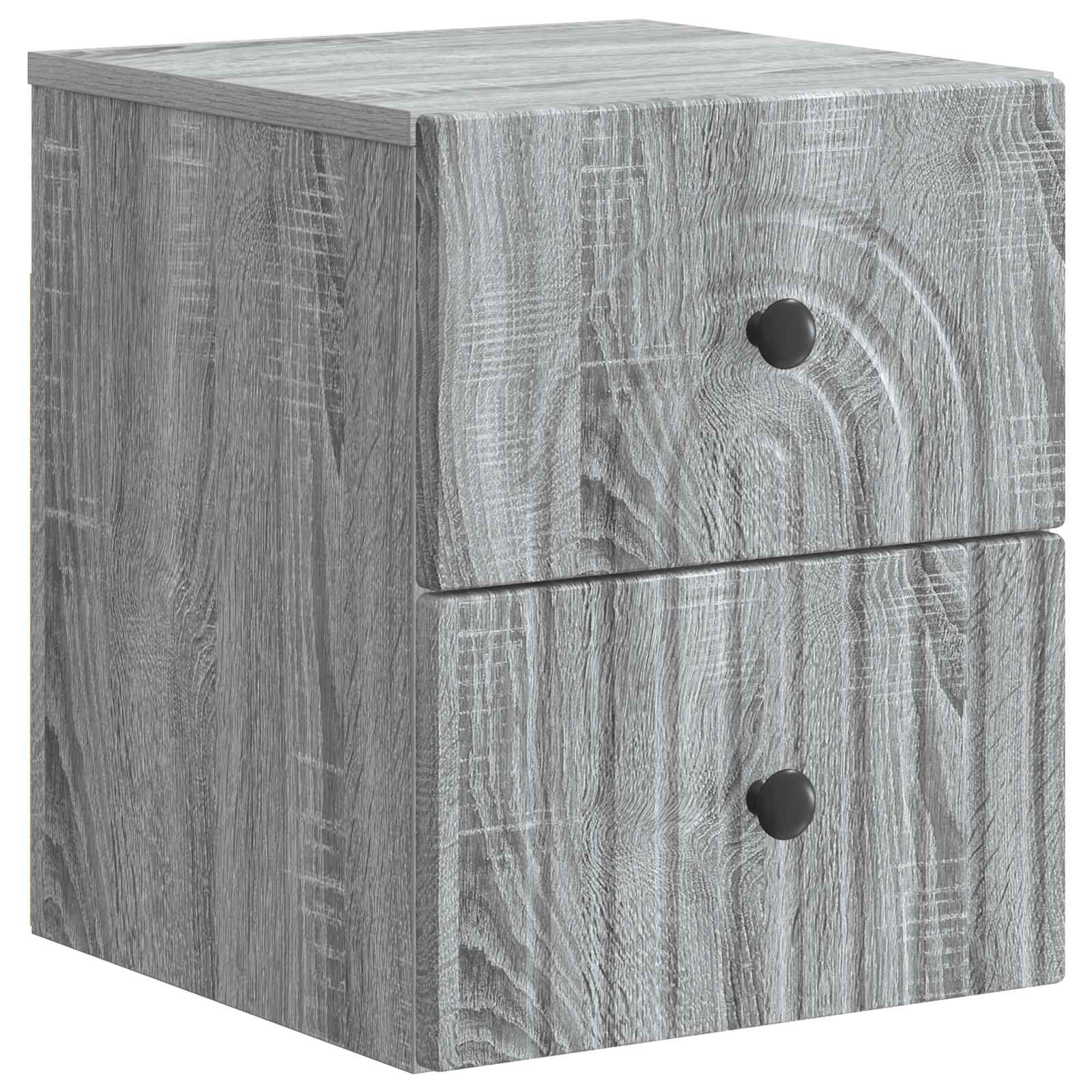 Cabinet de chevet mural 2 pcs Sonoma gris 33 x 34,5 x 40 cm - XIOS