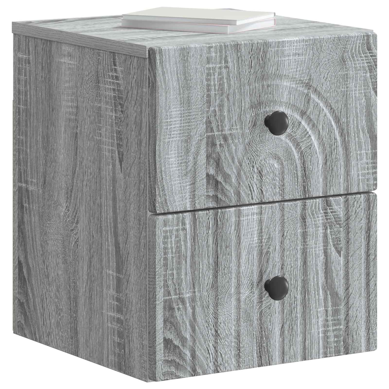 Cabinet de chevet mural 2 pcs Sonoma gris 33 x 34,5 x 40 cm - XIOS