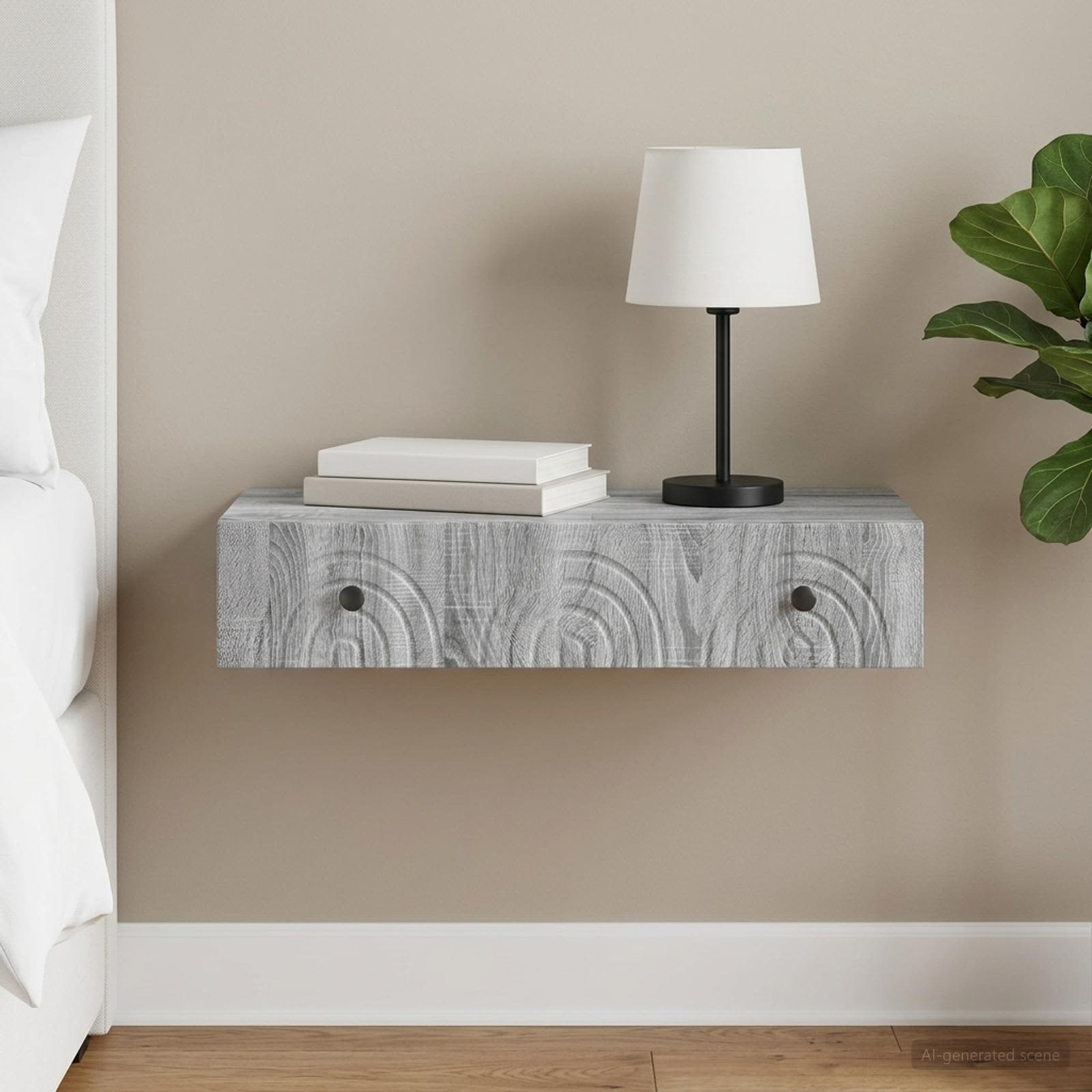 Table d'appoint murale Sonoma gris 87,5 x 34,5 x 17 cm - XIOS