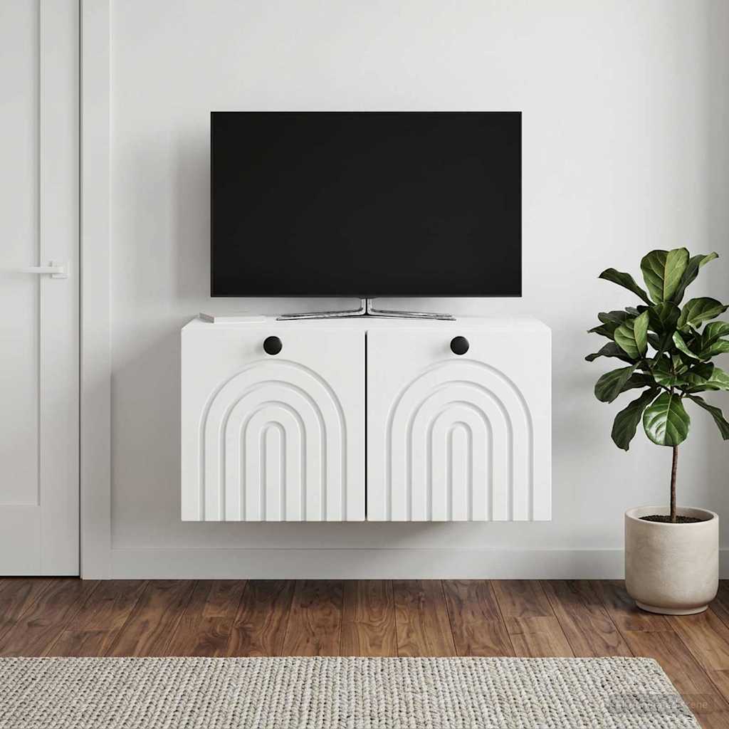 Meuble TV mural Blanc 59,5 x 41 x 30 cm Bois d'ingénierie - XIOS