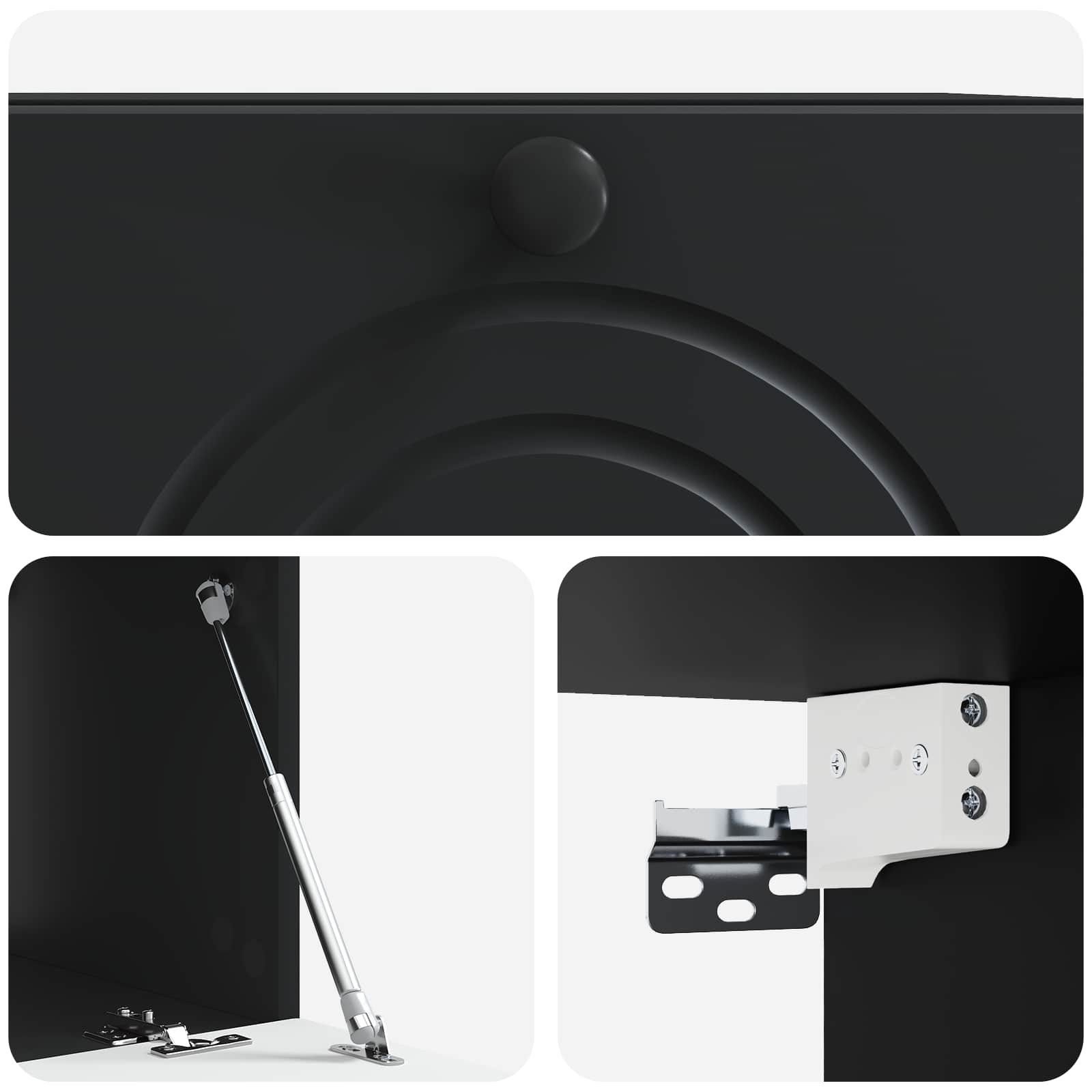 Meuble TV mural Noir 59,5 x 41 x 30 cm Bois d'ingénierie - XIOS