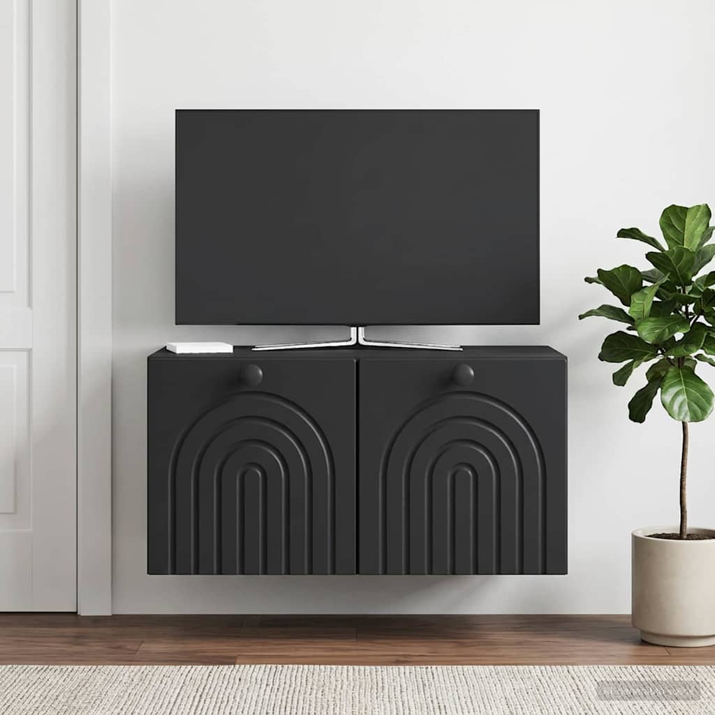 Meuble TV mural Noir 59,5 x 41 x 30 cm Bois d'ingénierie - XIOS