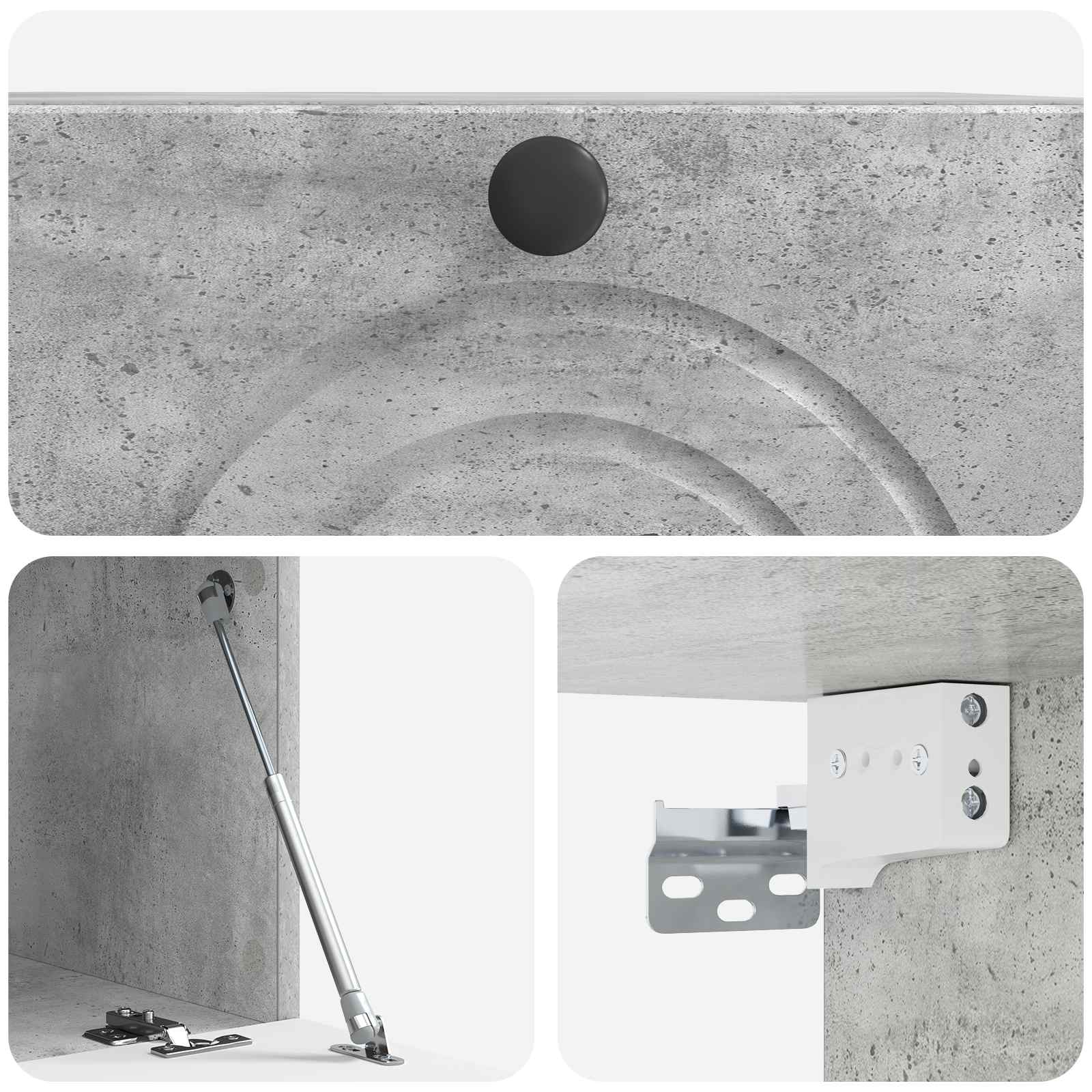Meuble TV mural Gris béton 59,5 x 41 x 30 cm Bois d'ingénierie - XIOS
