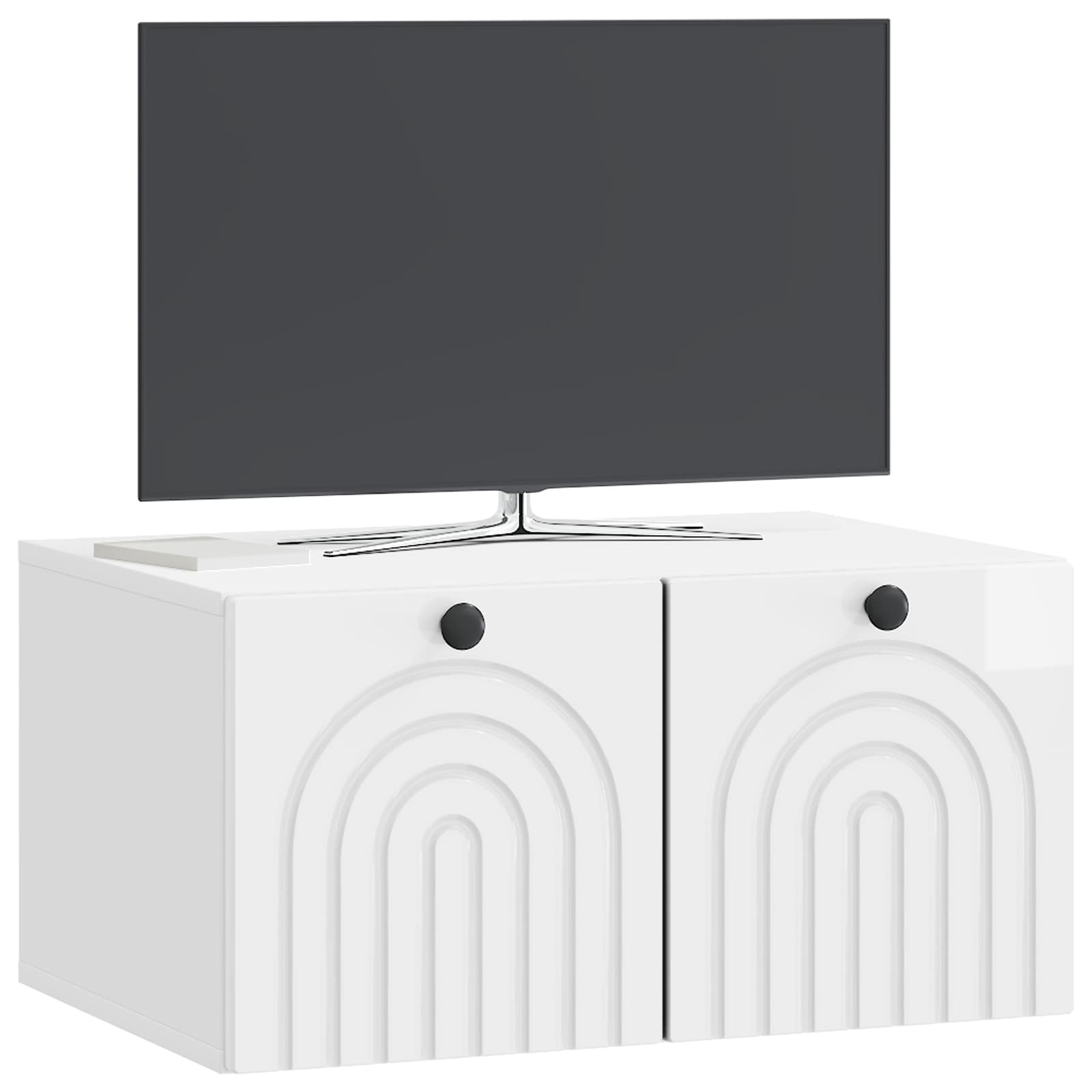 Meuble TV mural Montage mural Blanc brillant 59,5 x 41 x 30 cm - XIOS