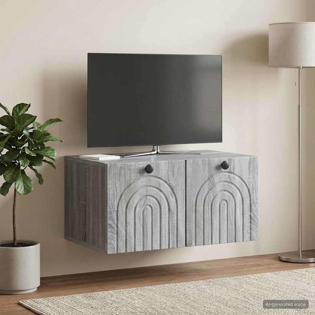 Meuble TV mural Sonoma gris 59,5 x 41 x 30 cm Bois d'ingénierie - XIOS