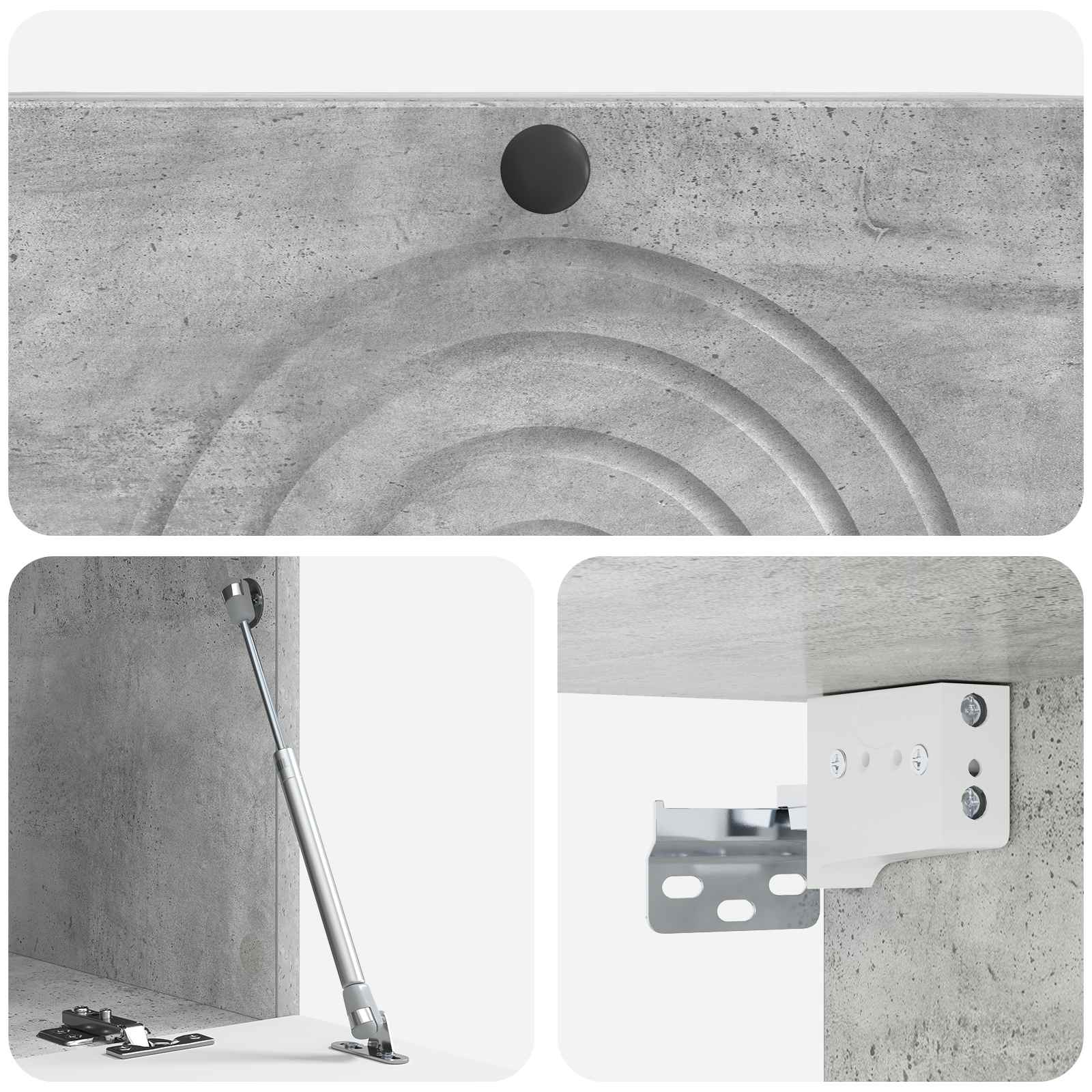Meuble TV mural Gris béton 78,5 x 41 x 30 cm Bois d'ingénierie - XIOS